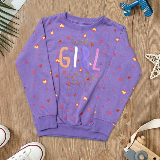 Girls Sweatshirt Color Purple Code-B