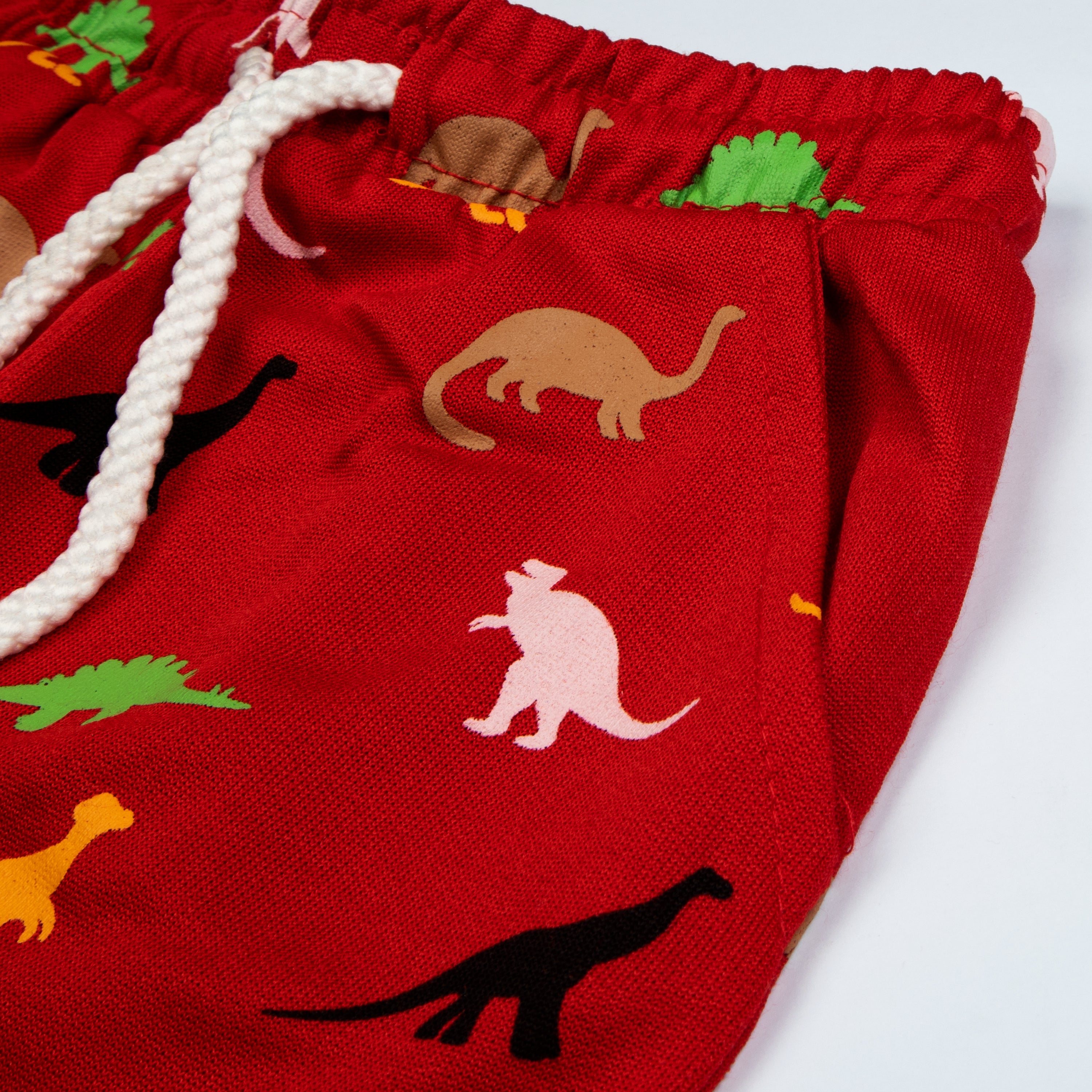 Boys Cotton Short Color Red Code-C