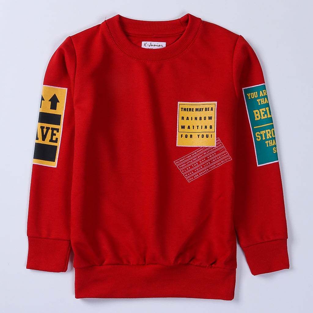 Boys Printed Full Sleeve Sweat T-Shirt Code-AC