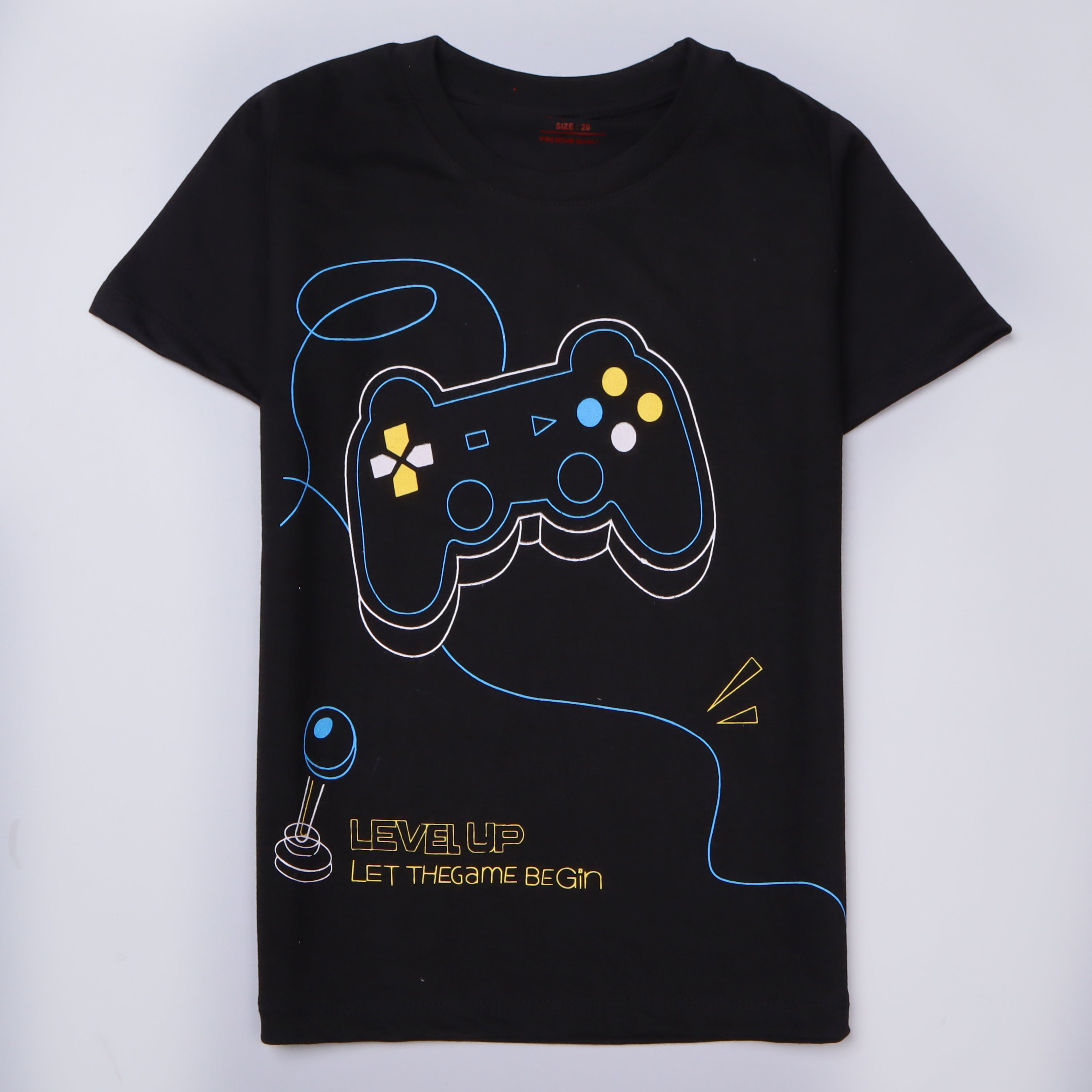 Infant Boys Half Sleeves-Printed T-Shirt (Level Up)