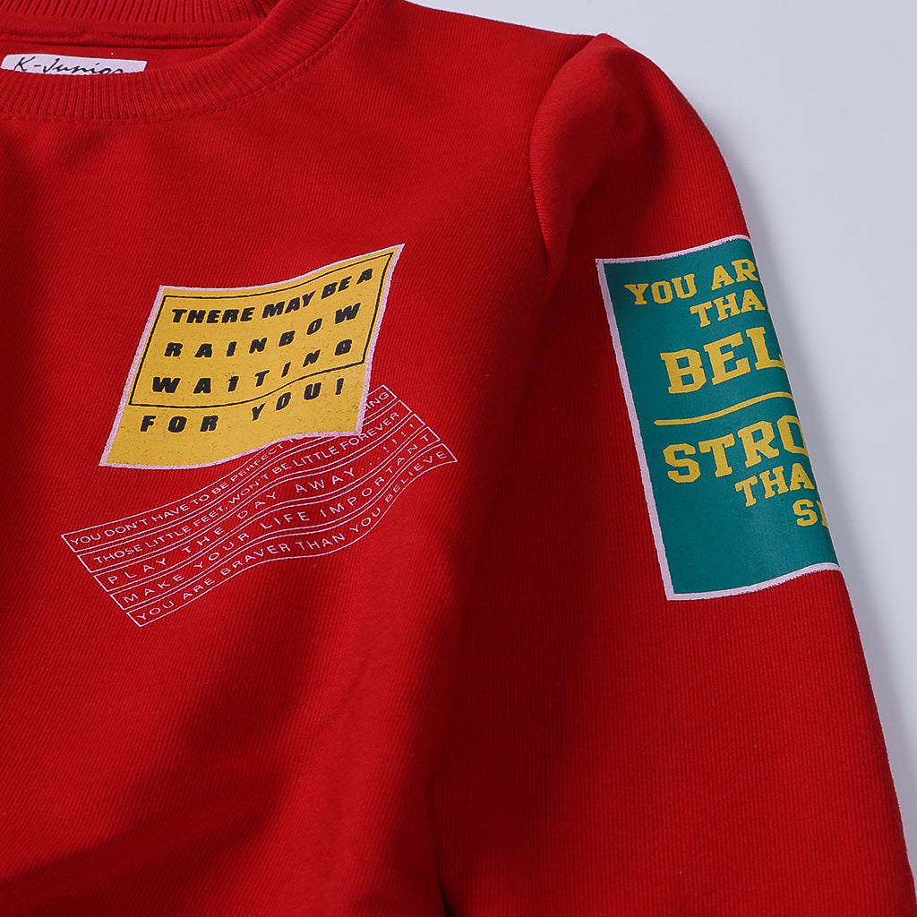Boys Printed Full Sleeve Sweat T-Shirt Code-AC
