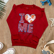 Girls Printed Full Sleeve Sweat T-Shirt Color Red Code-C
