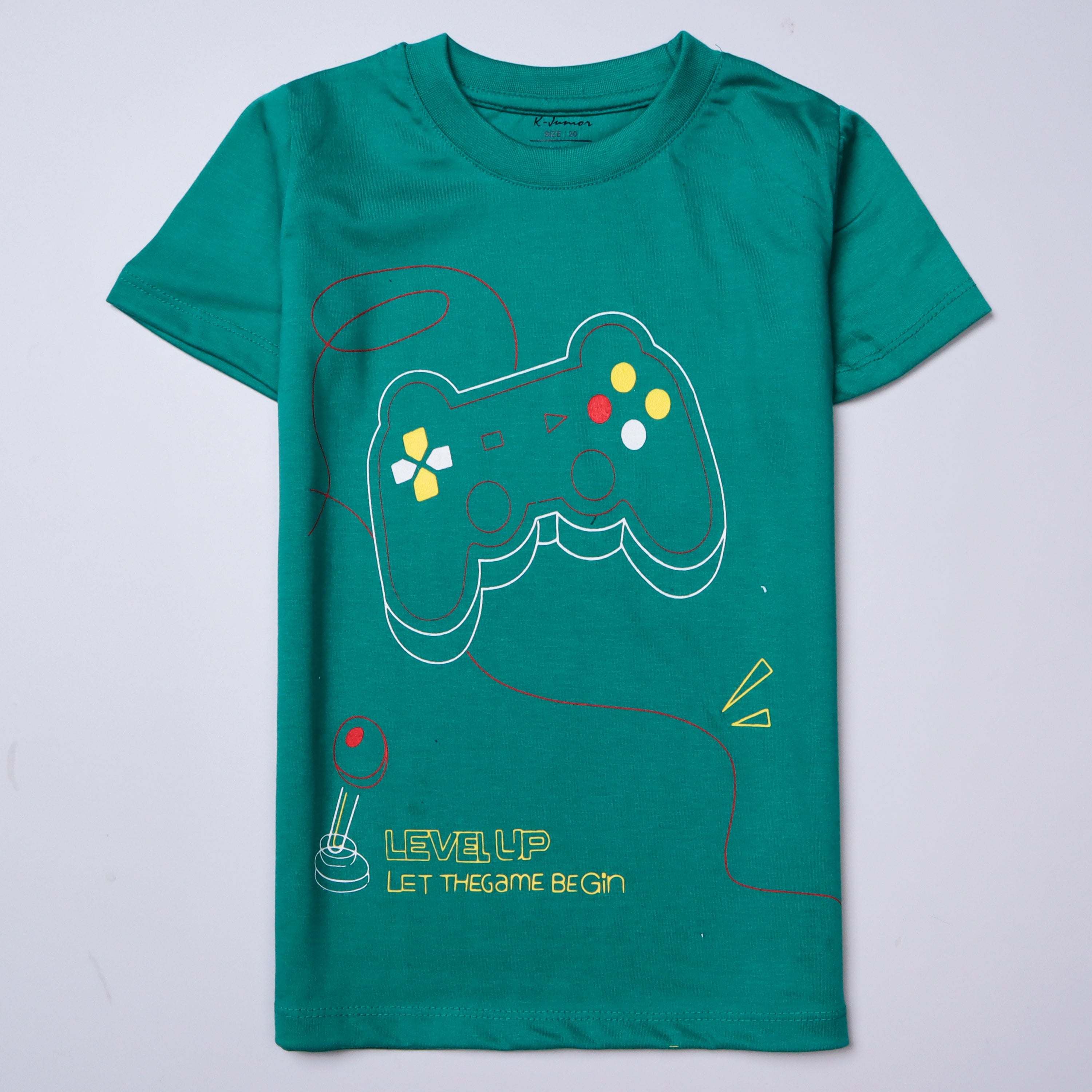 Infant Boys Half Sleeves-Printed T-Shirt (Level Up)