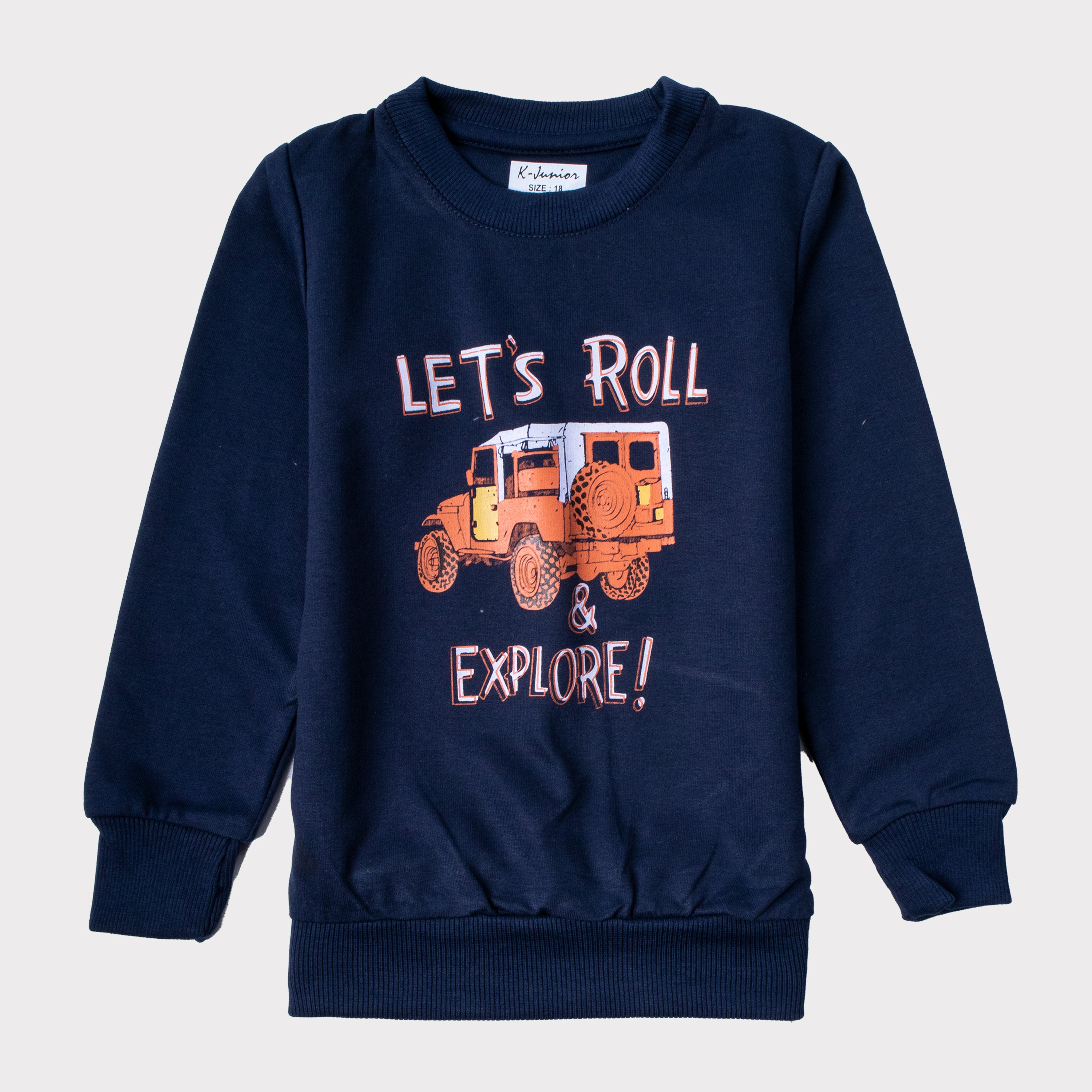 Boys Printed Full Sleeve Sweat T-Shirt (let's-Roll)