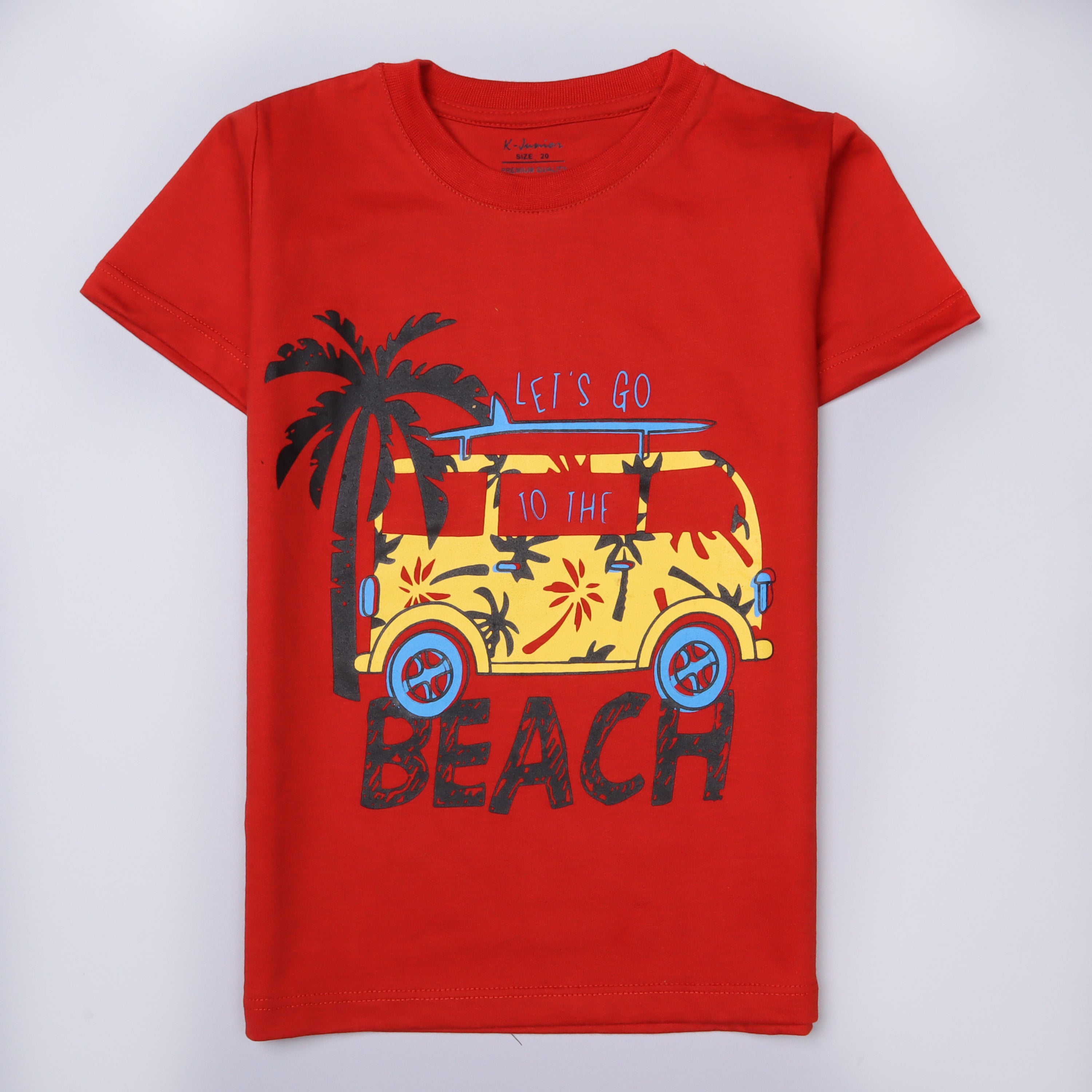 Boys Half Sleeves-Printed T-Shirt (Beach)