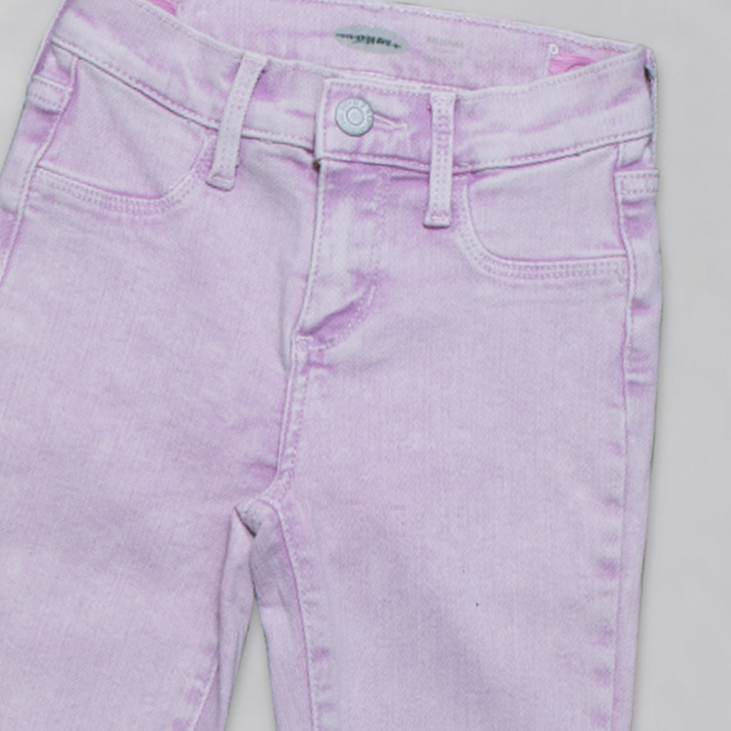 Girls Denim Pant Color Light-Purple