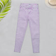 Girls Denim Pant Color Light-Purple