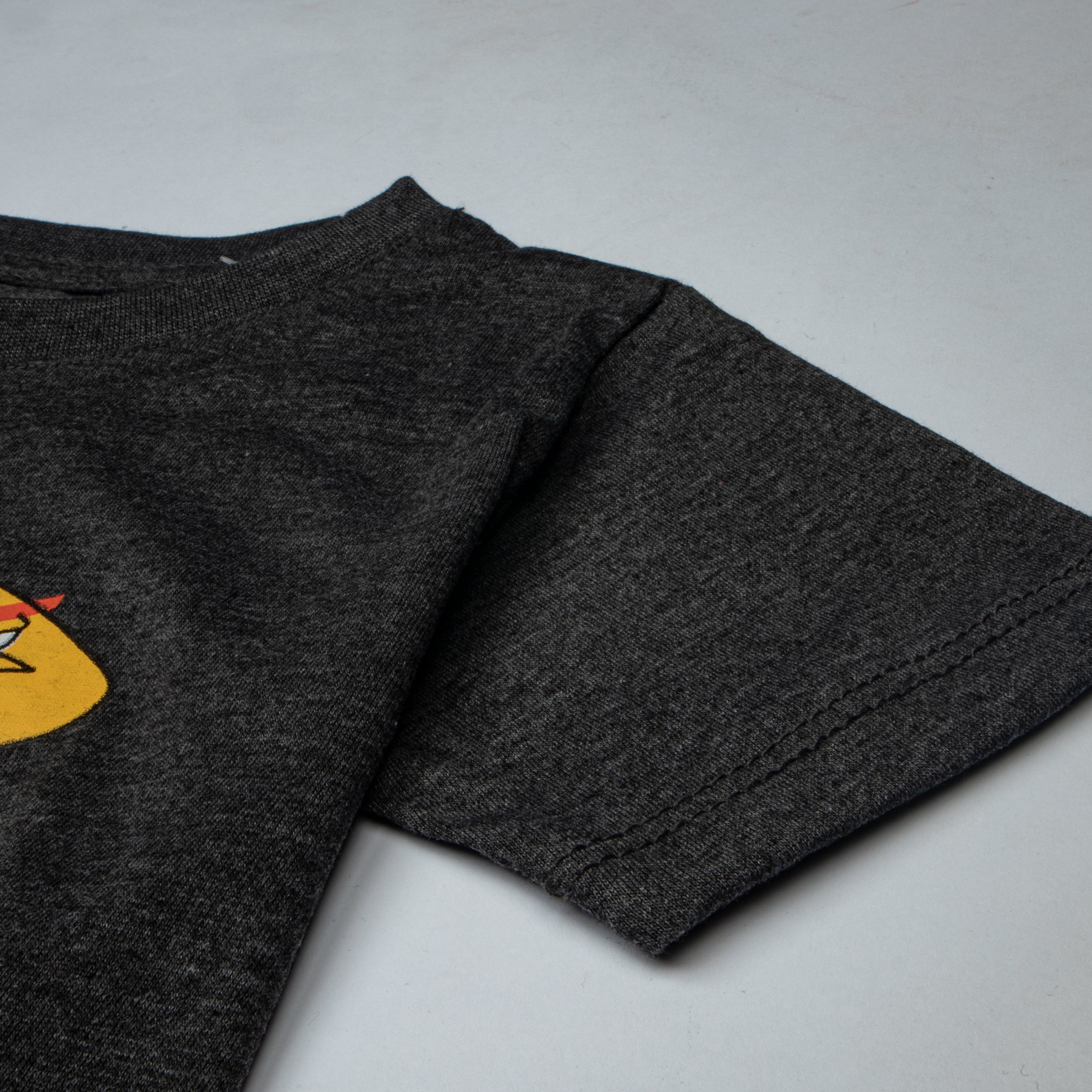 Boys Half Sleeves-Printed T-Shirt Charcoal (Angry-Bird)