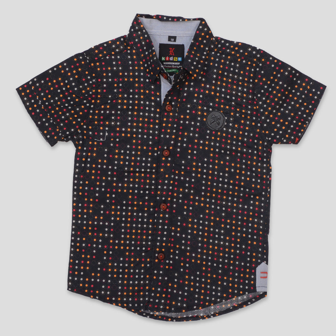 Boys Half Sleeves Casual Shirt Color Black