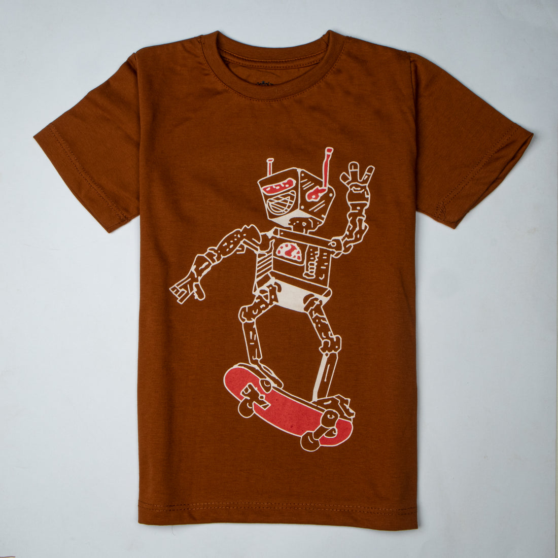 Infant Boys Half Sleeves-Printed T-Shirt (Robot)