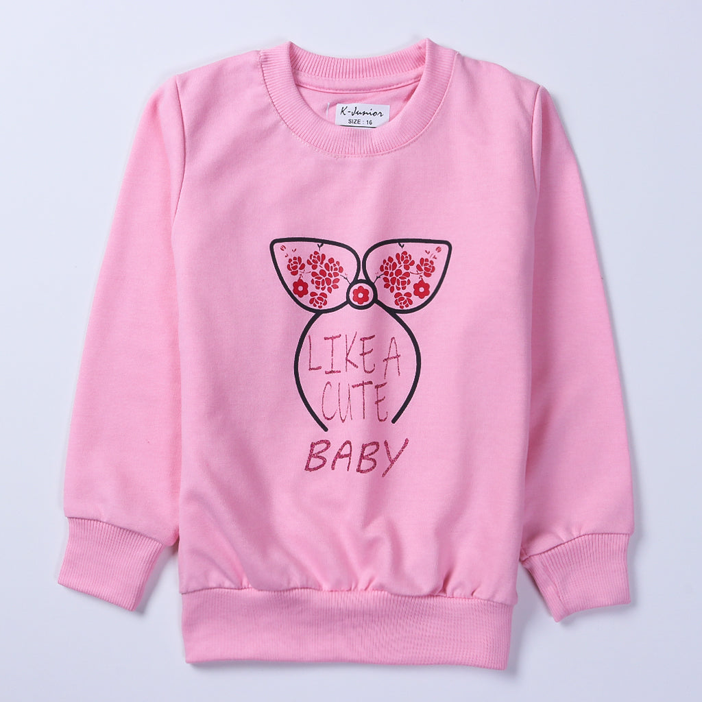 Girls Printed Full Sleeve Sweat T-Shirt Code-G