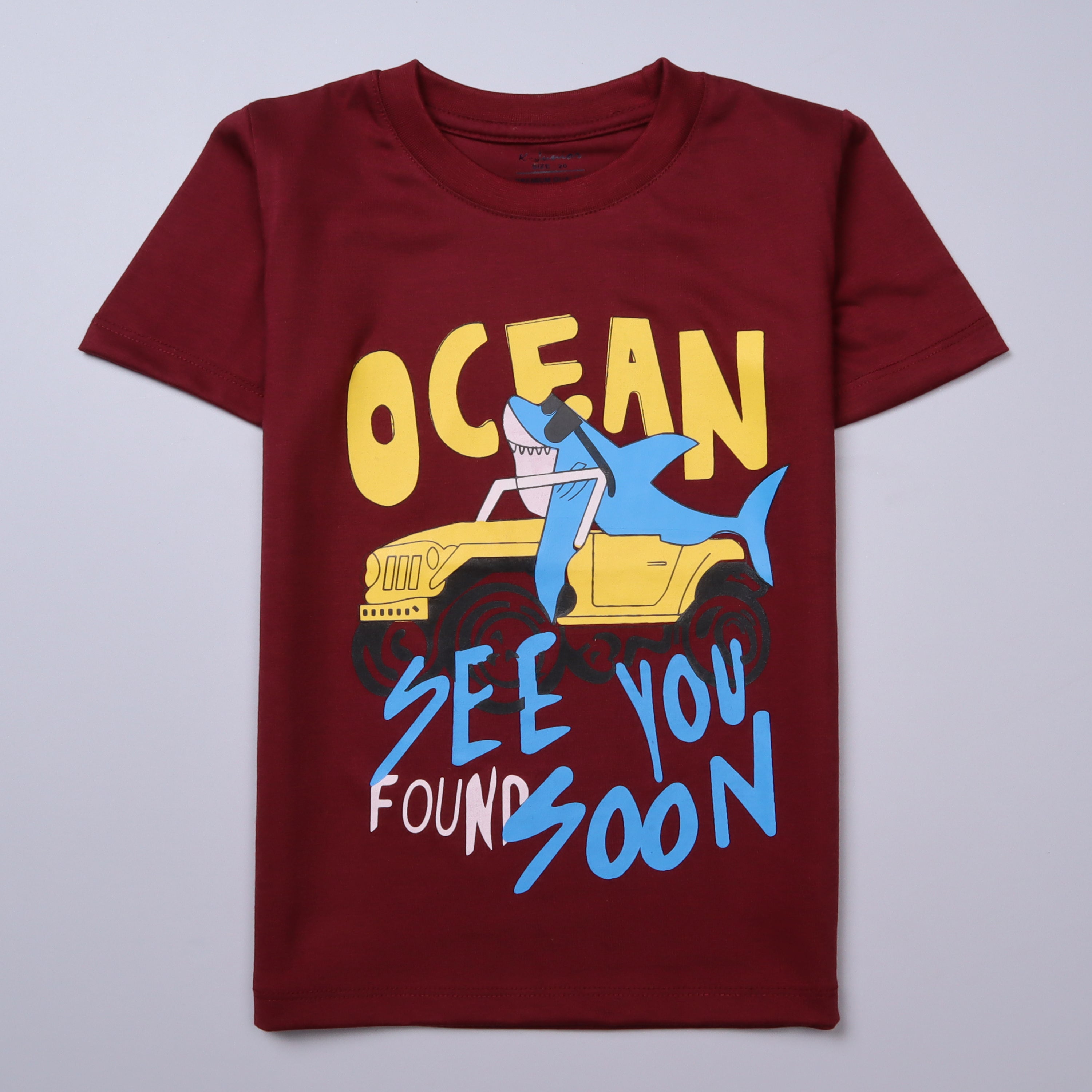 Boys Half Sleeves-Printed T-Shirt (Ocean) – Kjunction Online Store