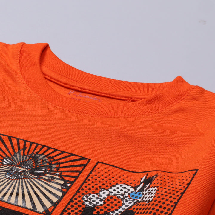 Infant Boys Half Sleeves-Printed T-Shirt (Looney)