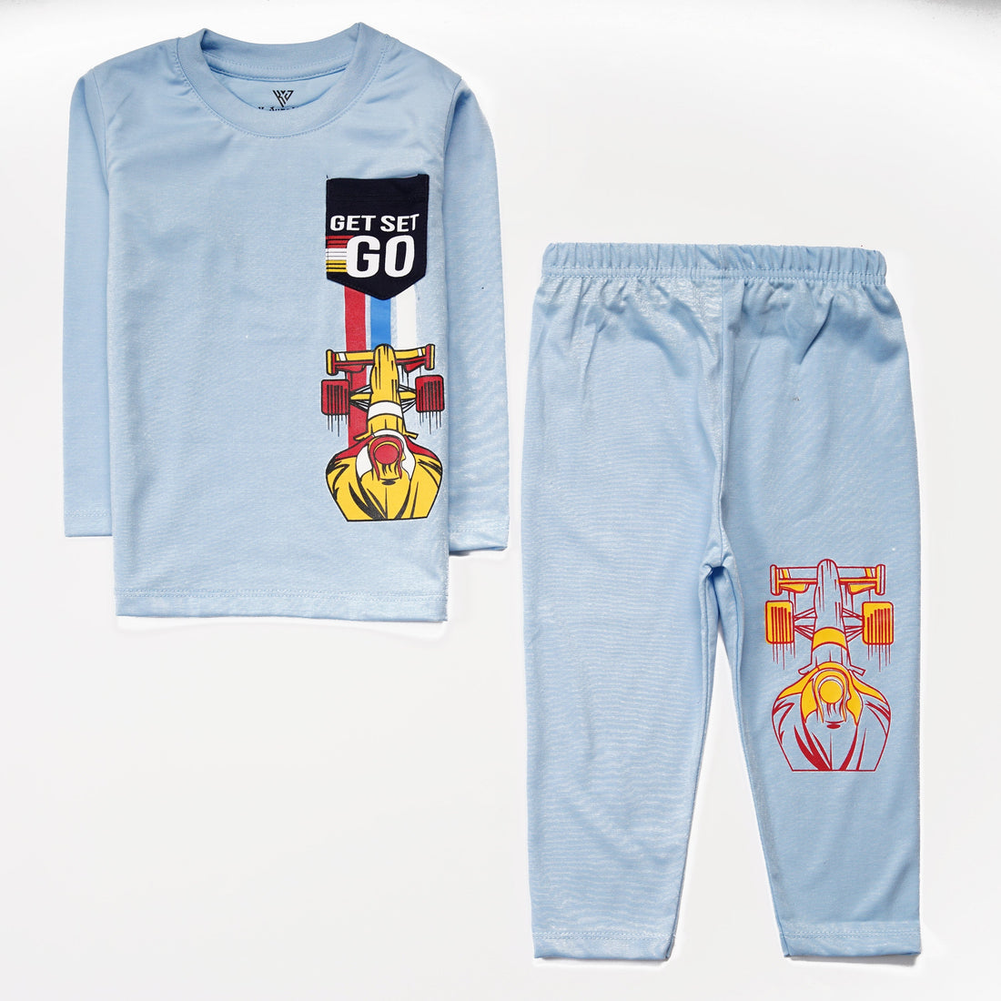 Boys Printed Full Sleeve Suit (Go)