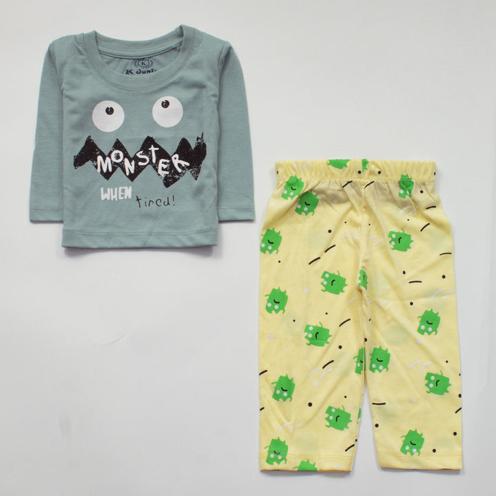 Infant Baba Printed Full Sleeve Suit (Monster)