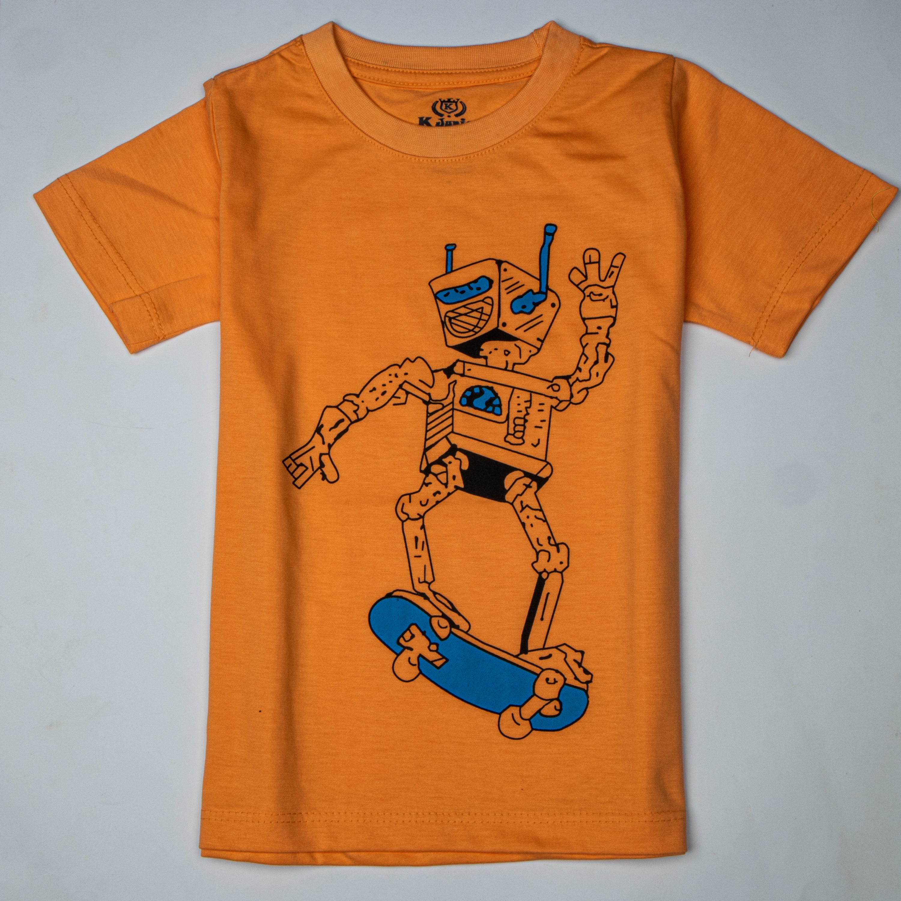 Boys Half Sleeves-Printed T-Shirt (Robot)