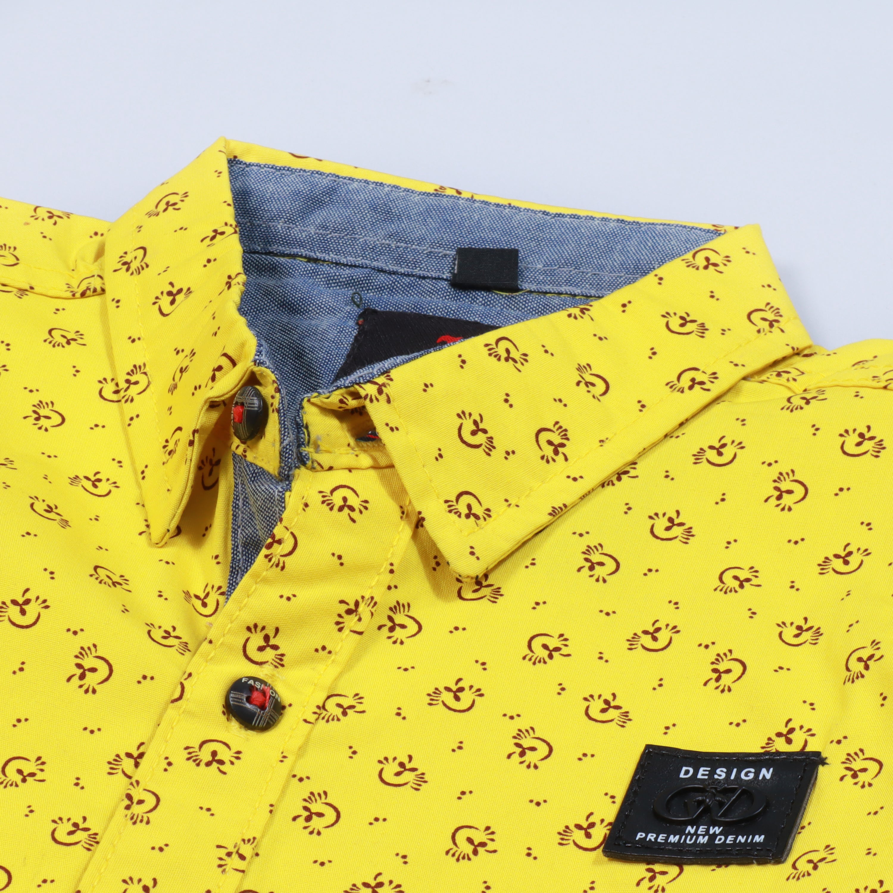 Boys Half Sleeves Casual Shirt Color Yellow