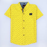 Boys Half Sleeves Casual Shirt Color Yellow