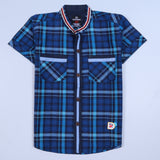 Boys Half Sleeves Casual Shirt Color Blue
