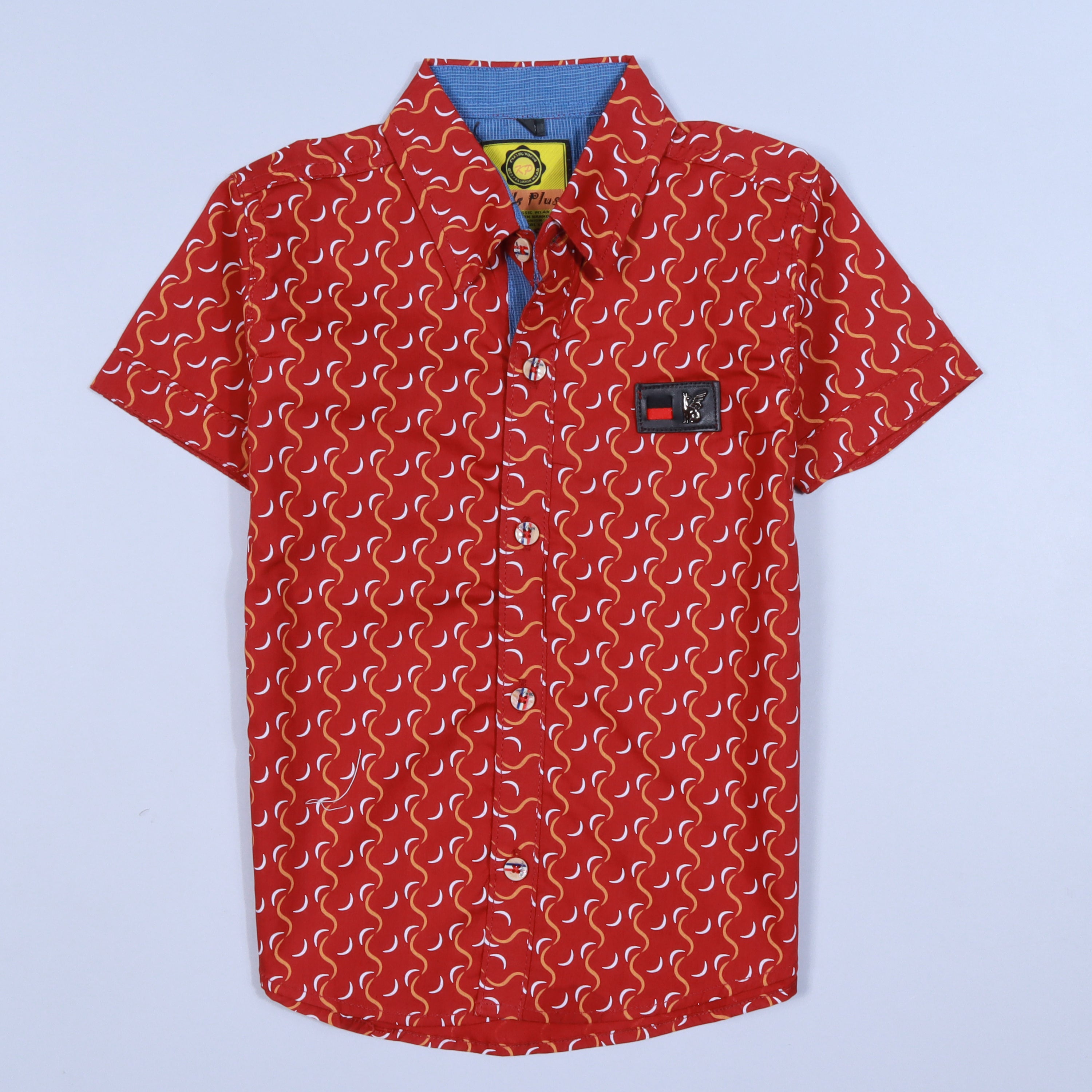 Boys Half Sleeves Casual Shirt Color Red