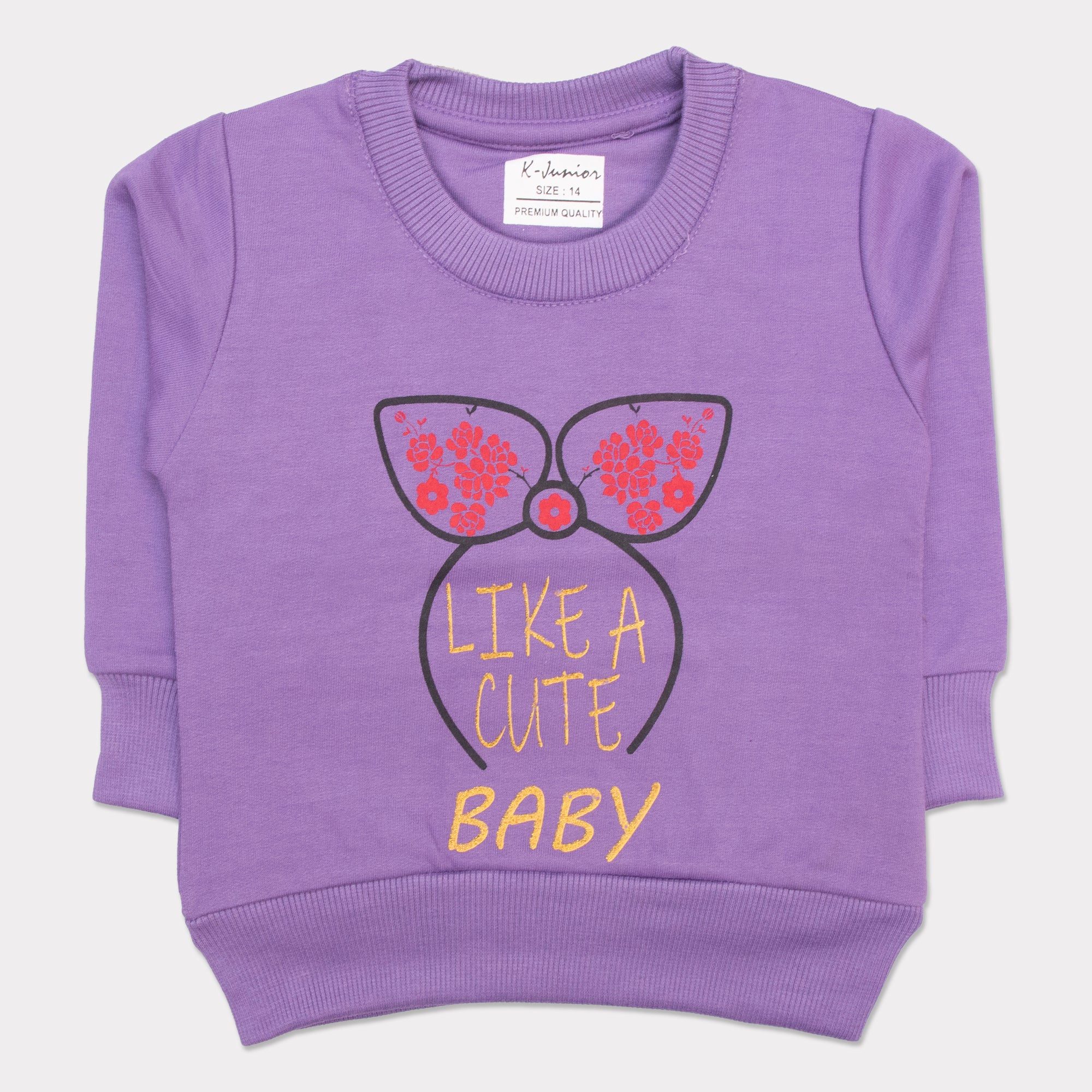 Girls Printed Full Sleeve Sweat T-Shirt Code-G