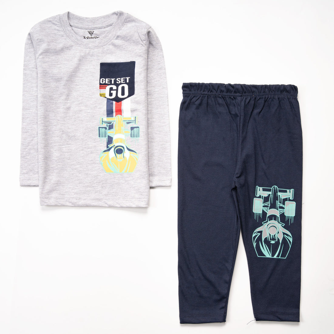 Boys Printed Full Sleeve Suit (Go)
