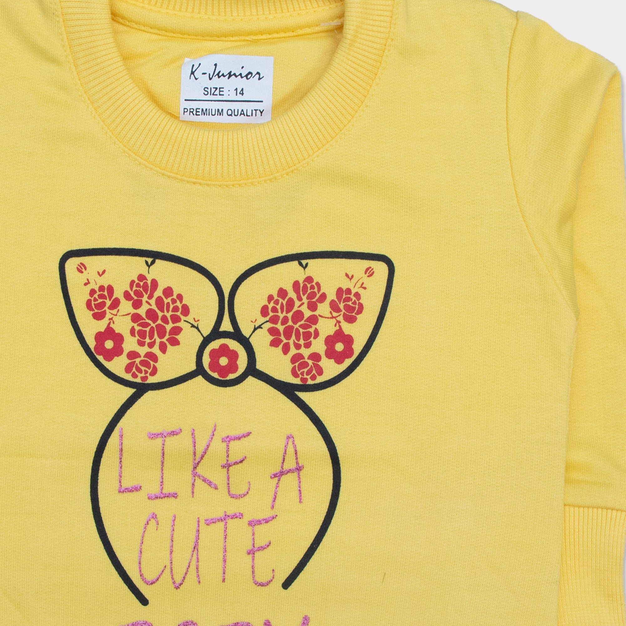 Girls Printed Full Sleeve Sweat T-Shirt Code-G