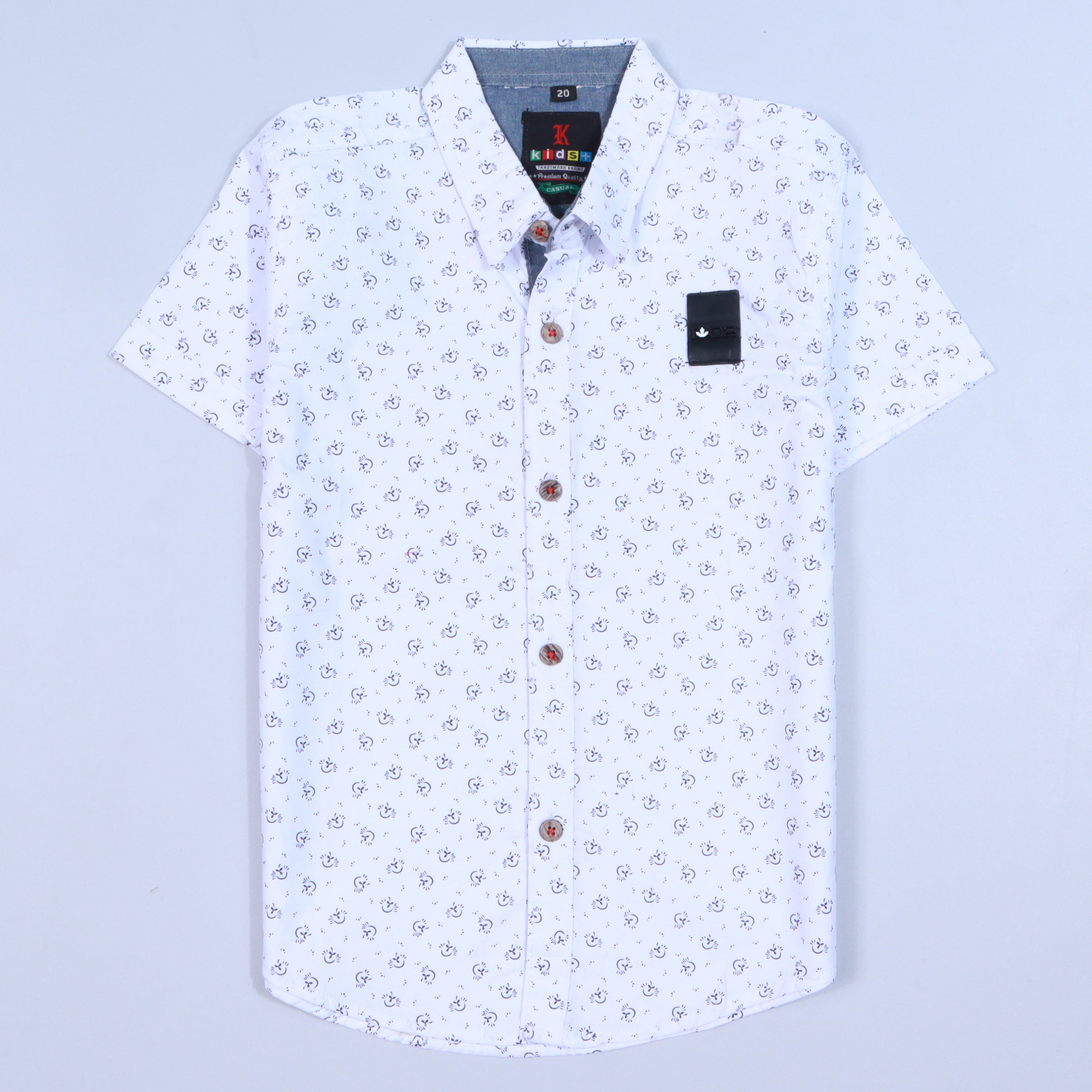 Boys Half Sleeves Casual Shirt Color White Code-G