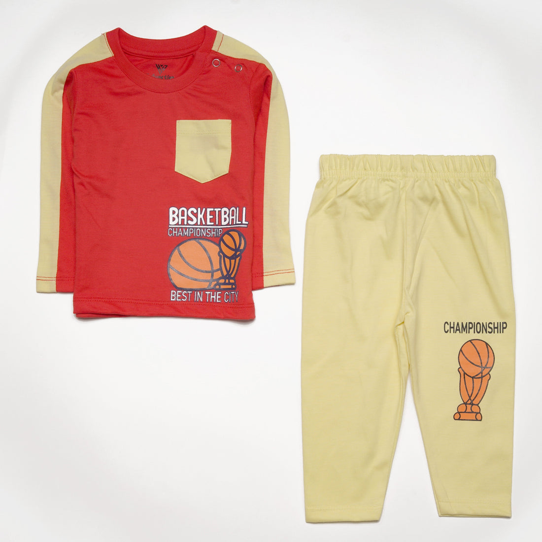 Infant Baba Printed Full Sleeve Suit (basket-ball)