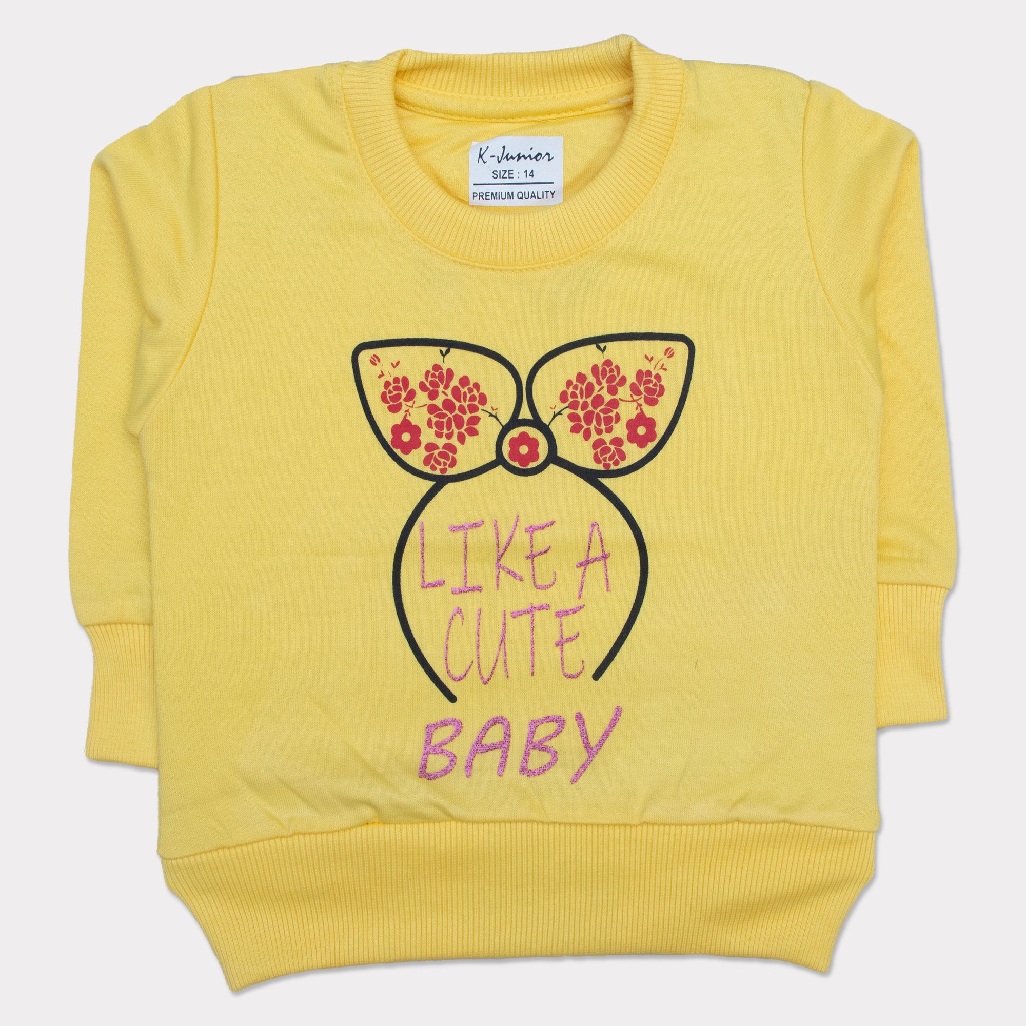 Girls Printed Full Sleeve Sweat T-Shirt Code-G