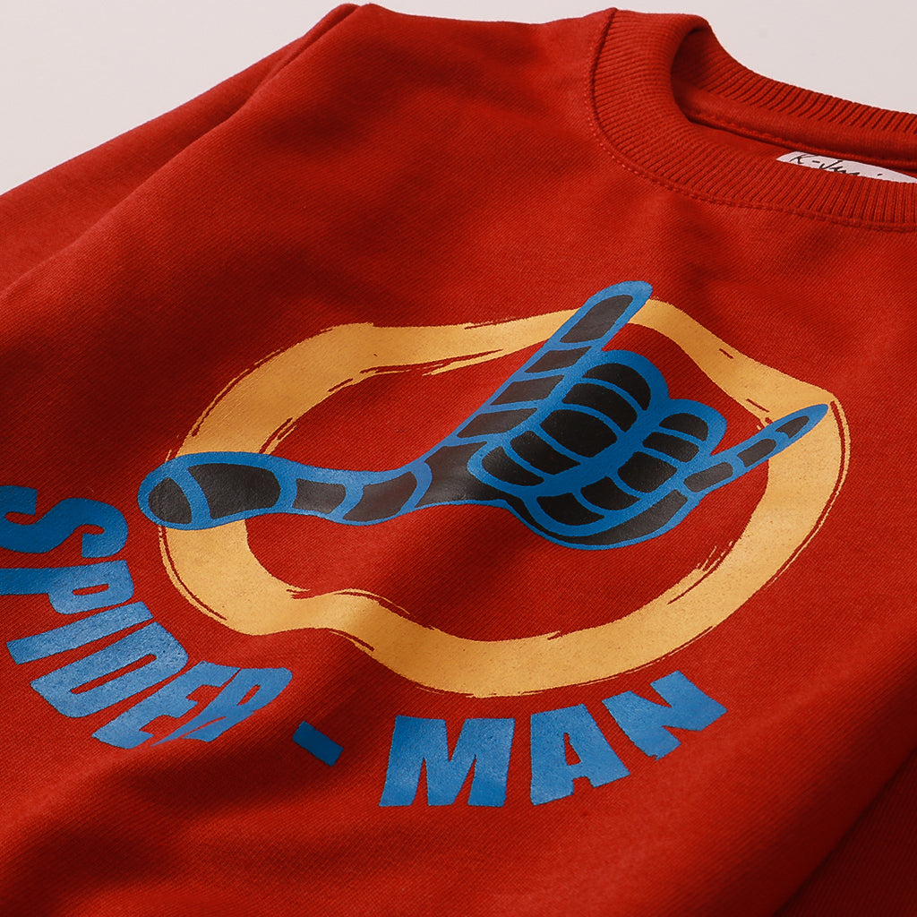 Boys Printed Full Sleeve Sweat T-Shirt( Spider man)