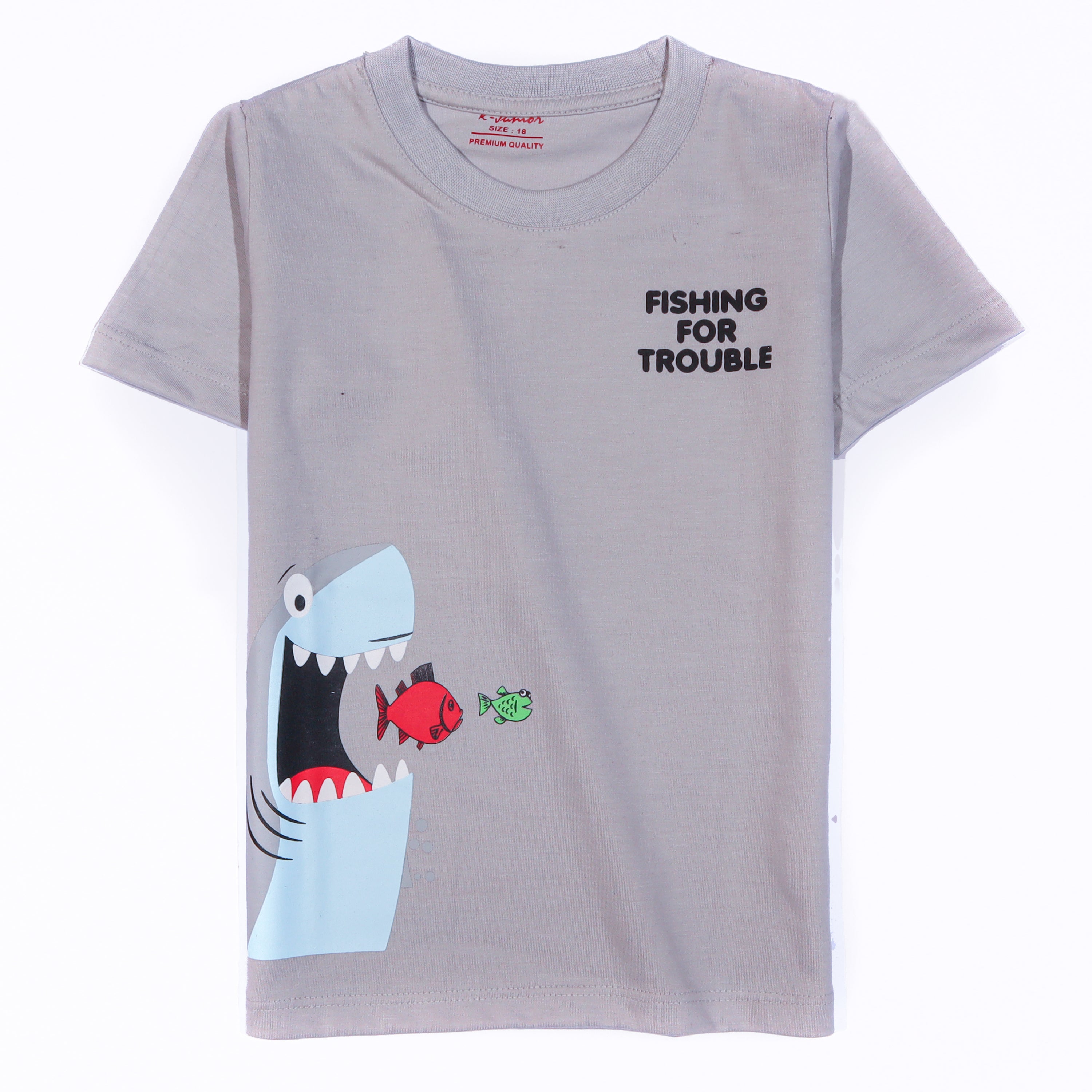 Infant Boys Half Sleeves-Printed T-Shirt (fishing)