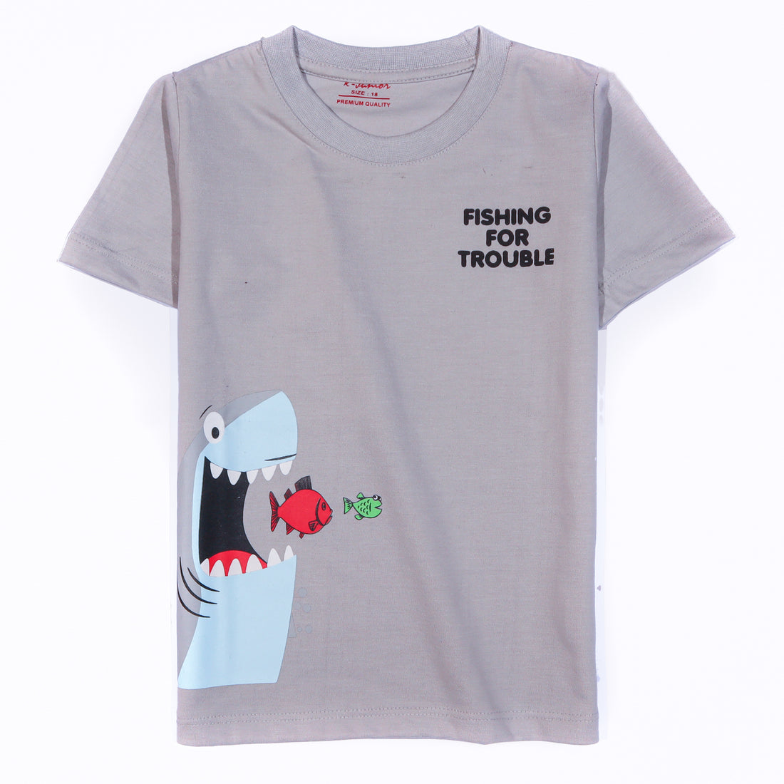 Infant Boys Half Sleeves-Printed T-Shirt (fishing)