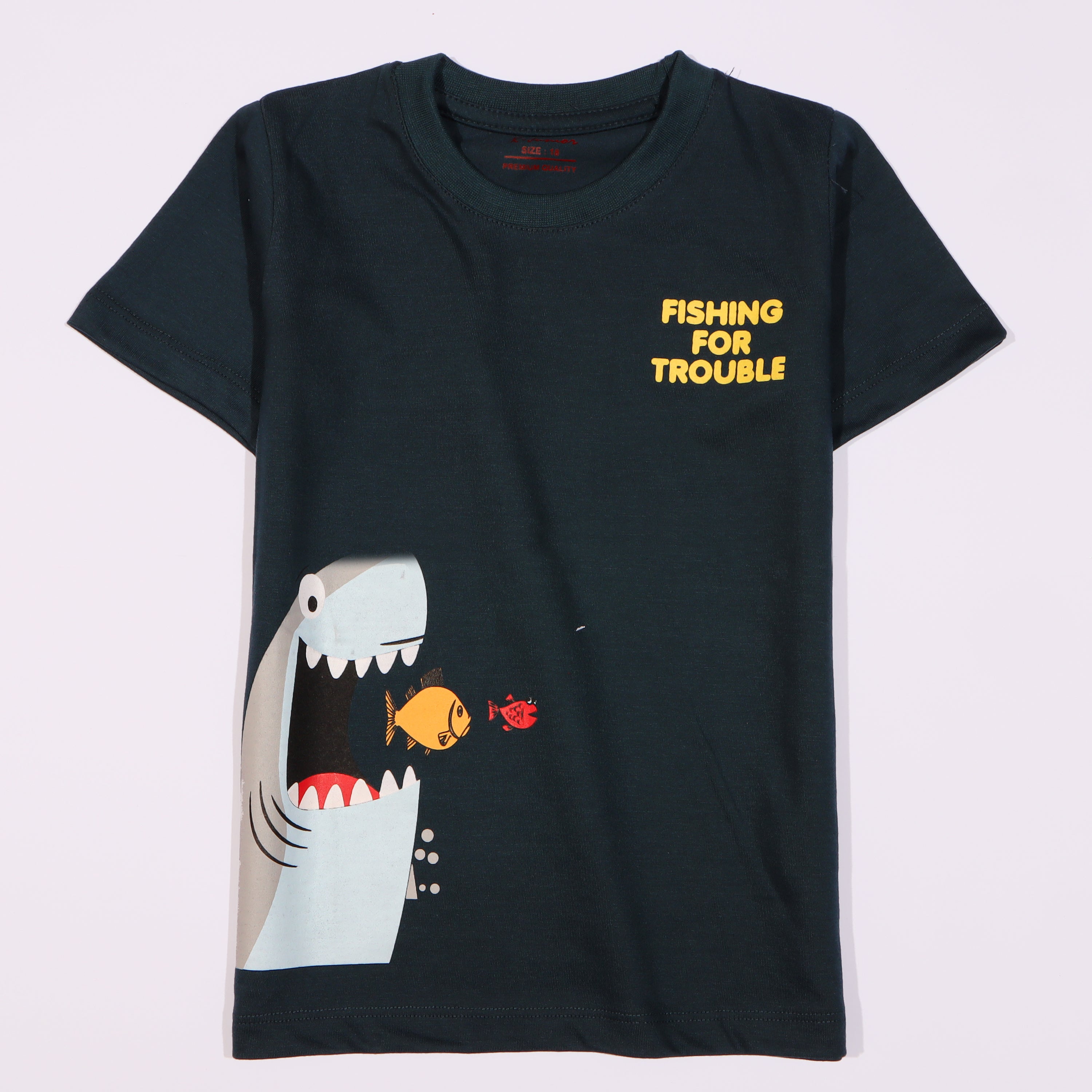 Boys Half Sleeves-Printed T-Shirt (fishing)