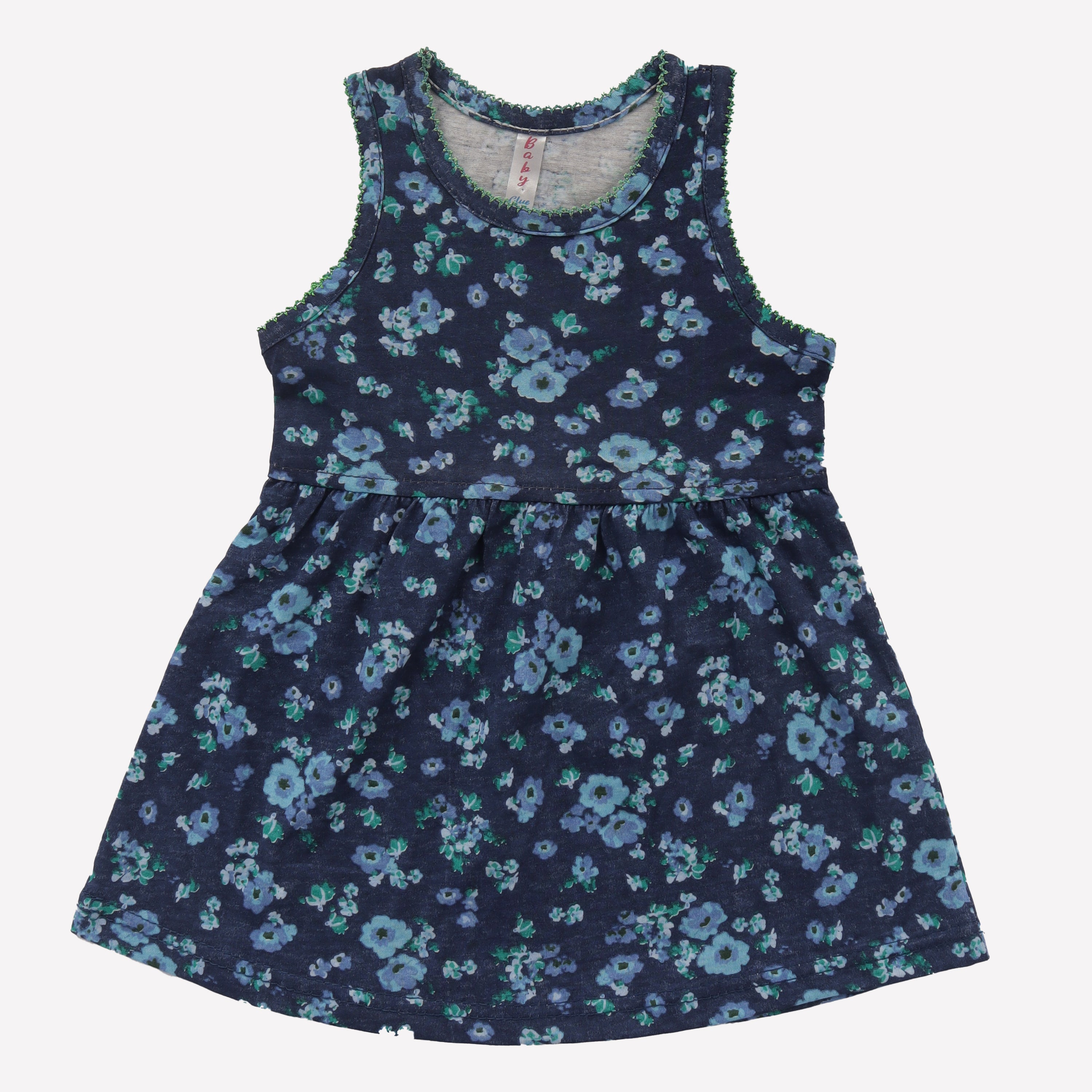 Girls Printed Frock Color Blue
