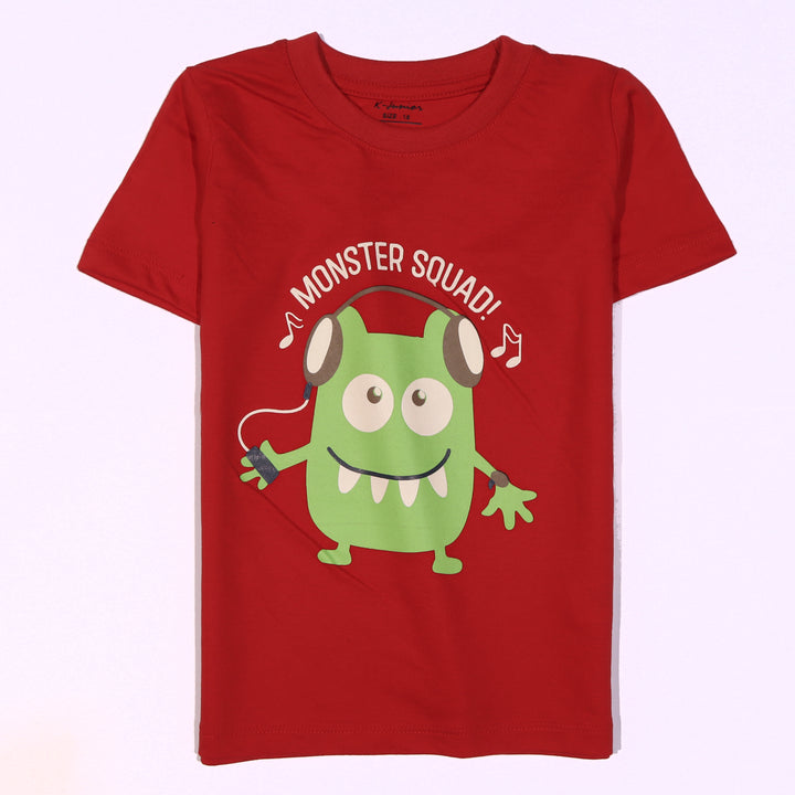 Infant Boy Half Sleeves-Printed T-Shirt (Monster-Squad)