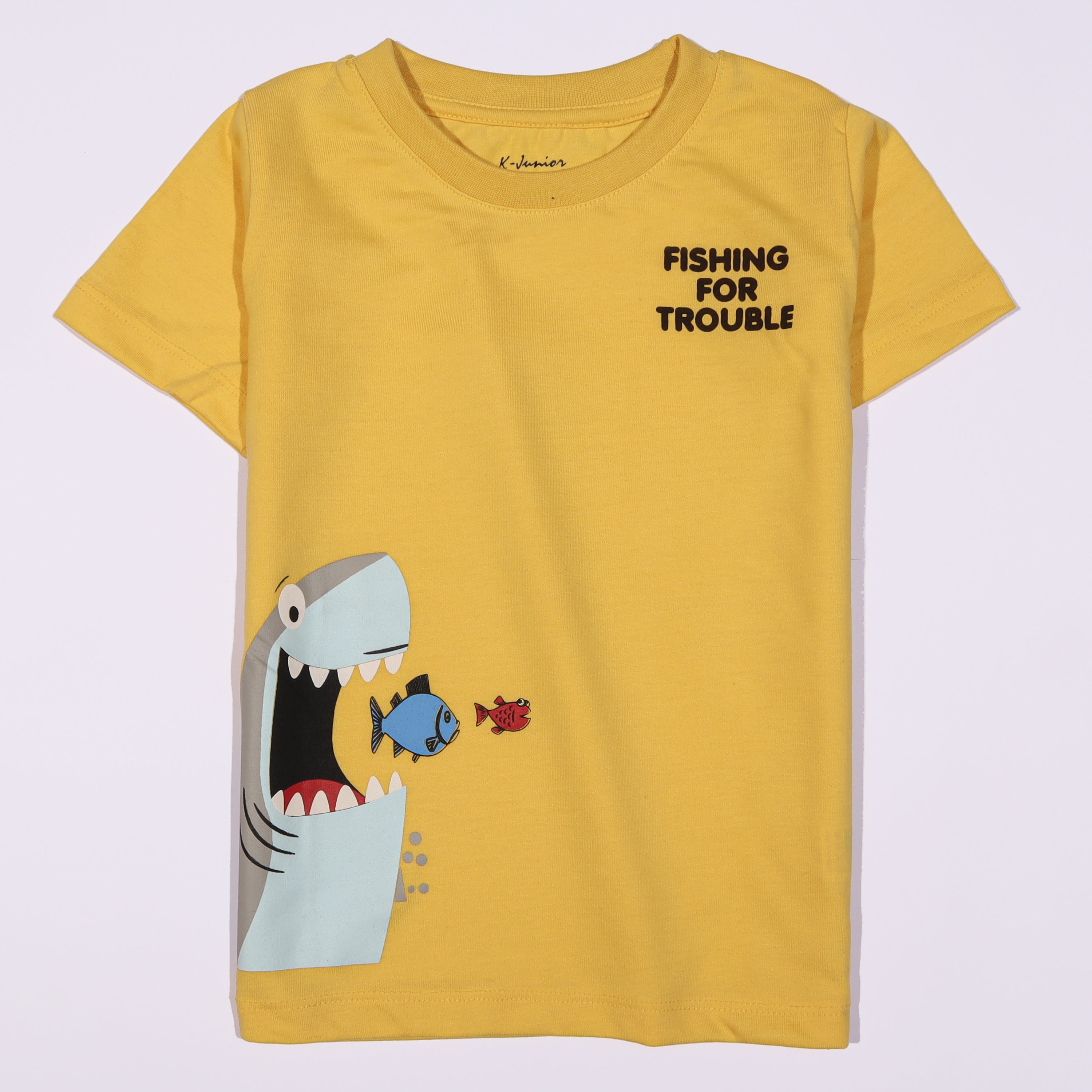 Infant Boys Half Sleeves-Printed T-Shirt (fishing)
