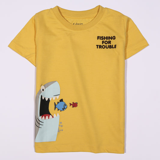 Boys Half Sleeves-Printed T-Shirt (fishing) – Kjunction Online Store