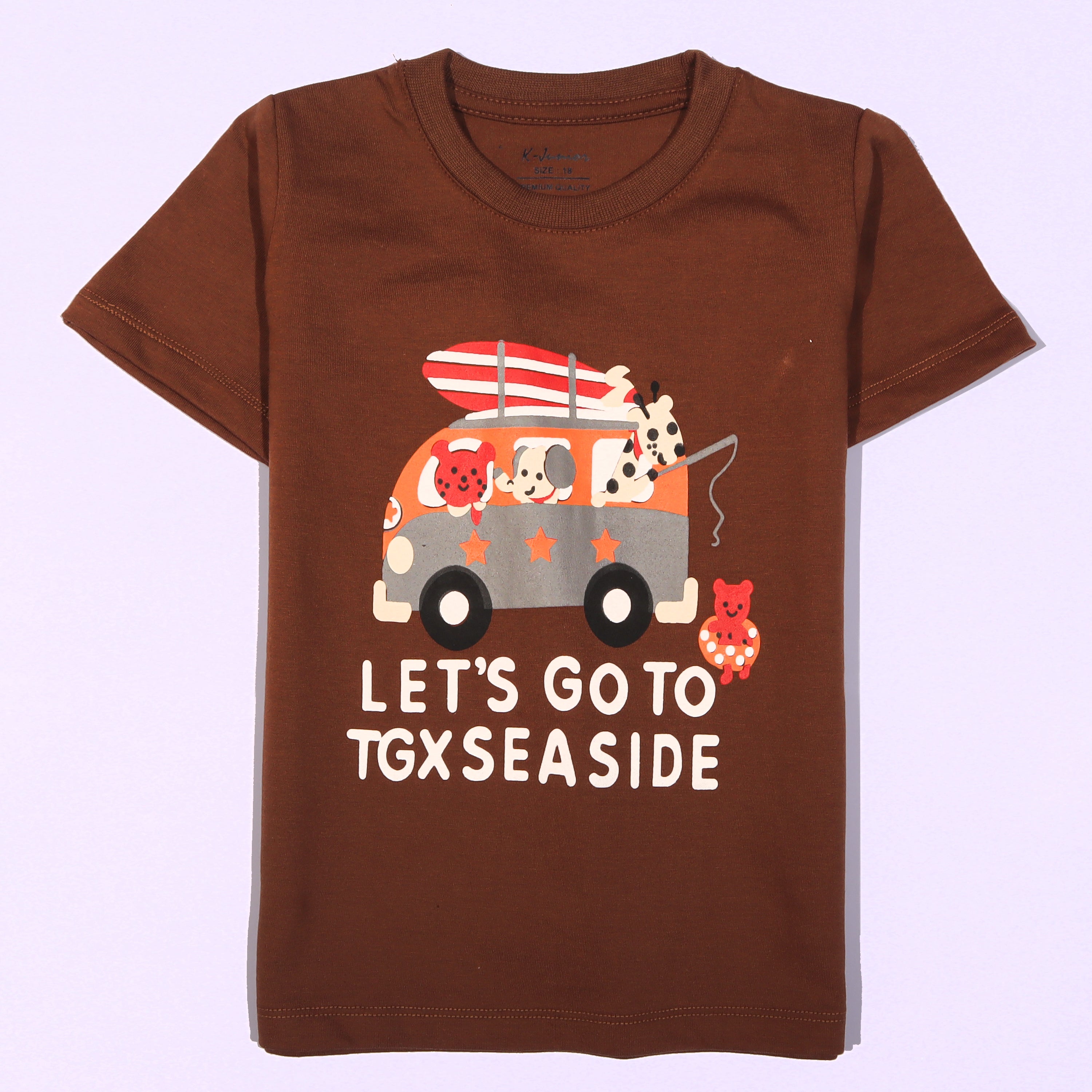 Infant Boys Half Sleeves-Printed T-Shirt (Sea-Side)
