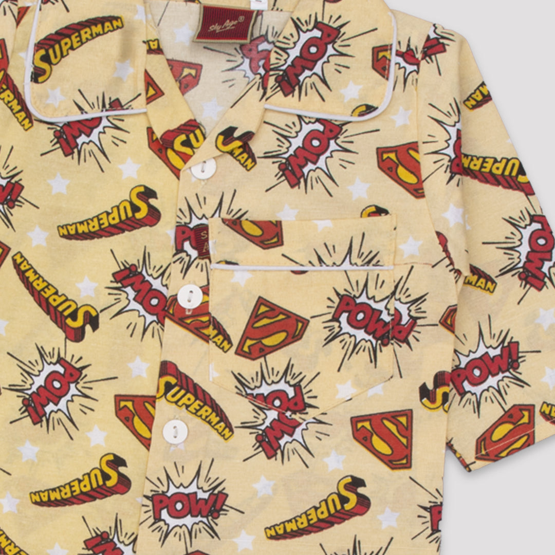 Boys Night Suit Full Sleeves Color Fawn Code-SS