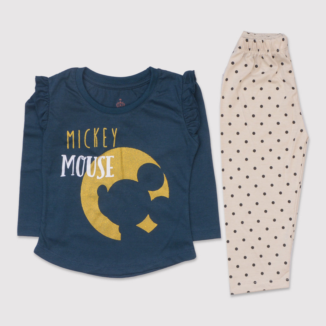 Girls Printed Full Sleeve Suit (Mickey)