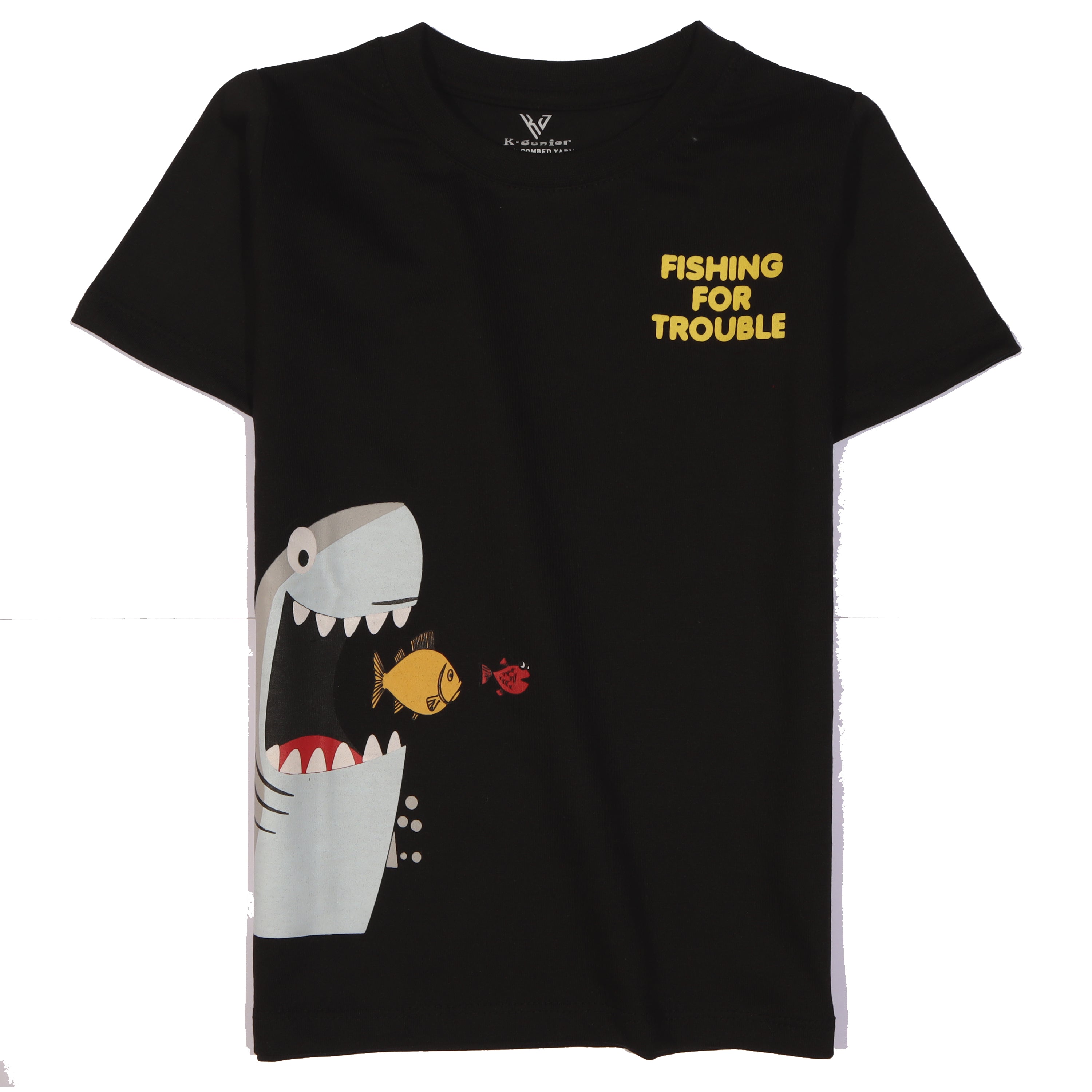 Infant Boys Half Sleeves-Printed T-Shirt (fishing)