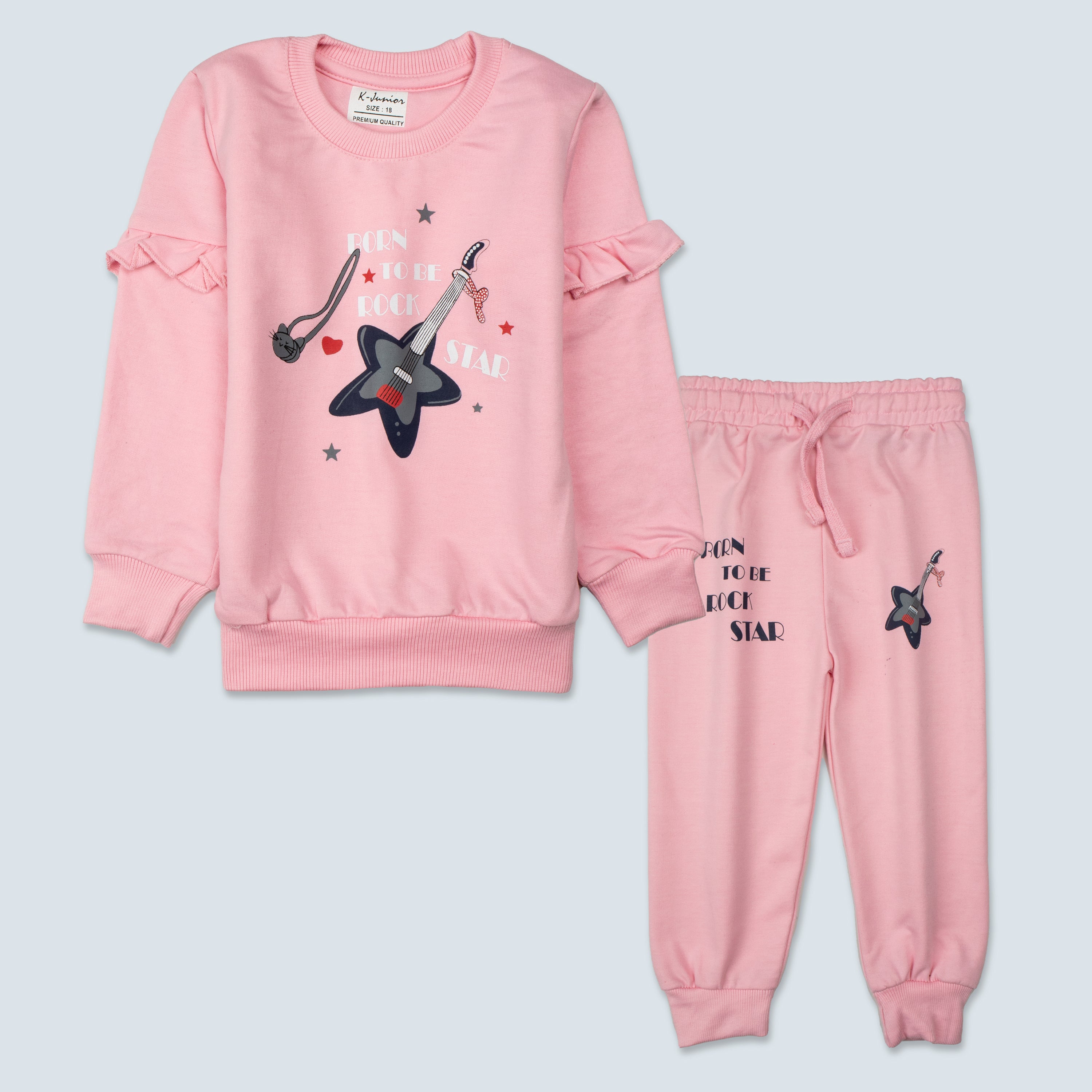 Winter Girls Printed Full Sleeve Suit (Rock)