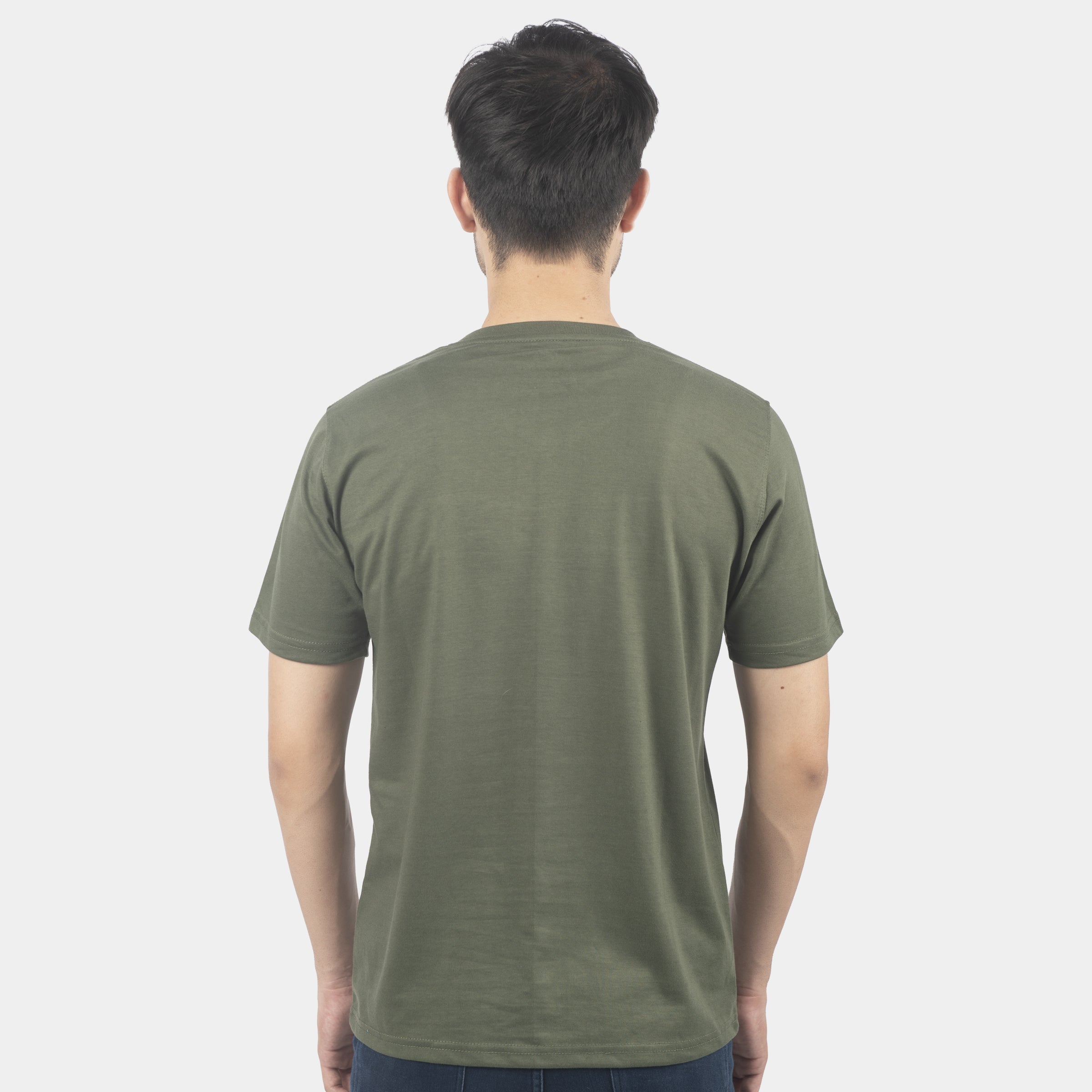 Men's Half Sleeve V-Neck T-Shirt Color Olive