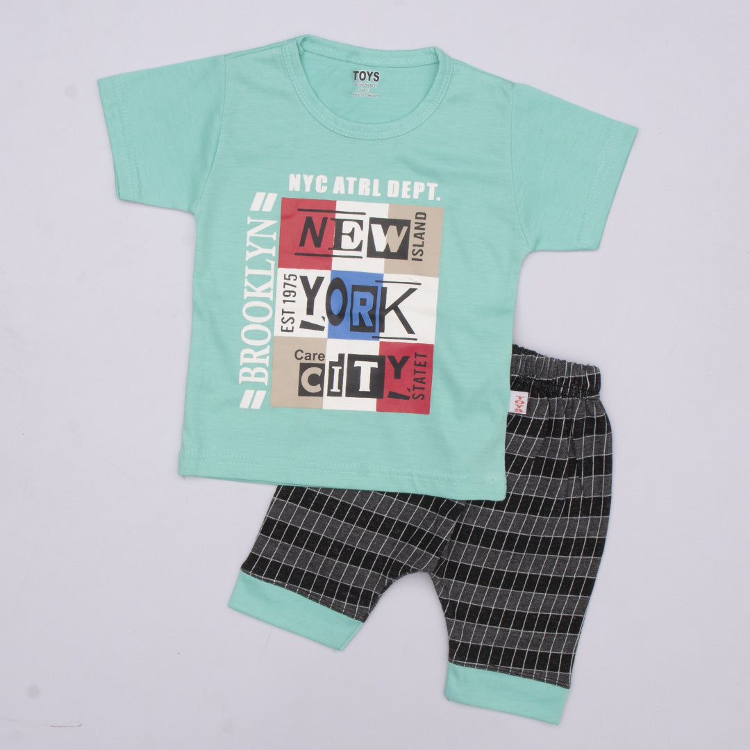 Boys Half Sleeves 2 Piece Suit Code-DN