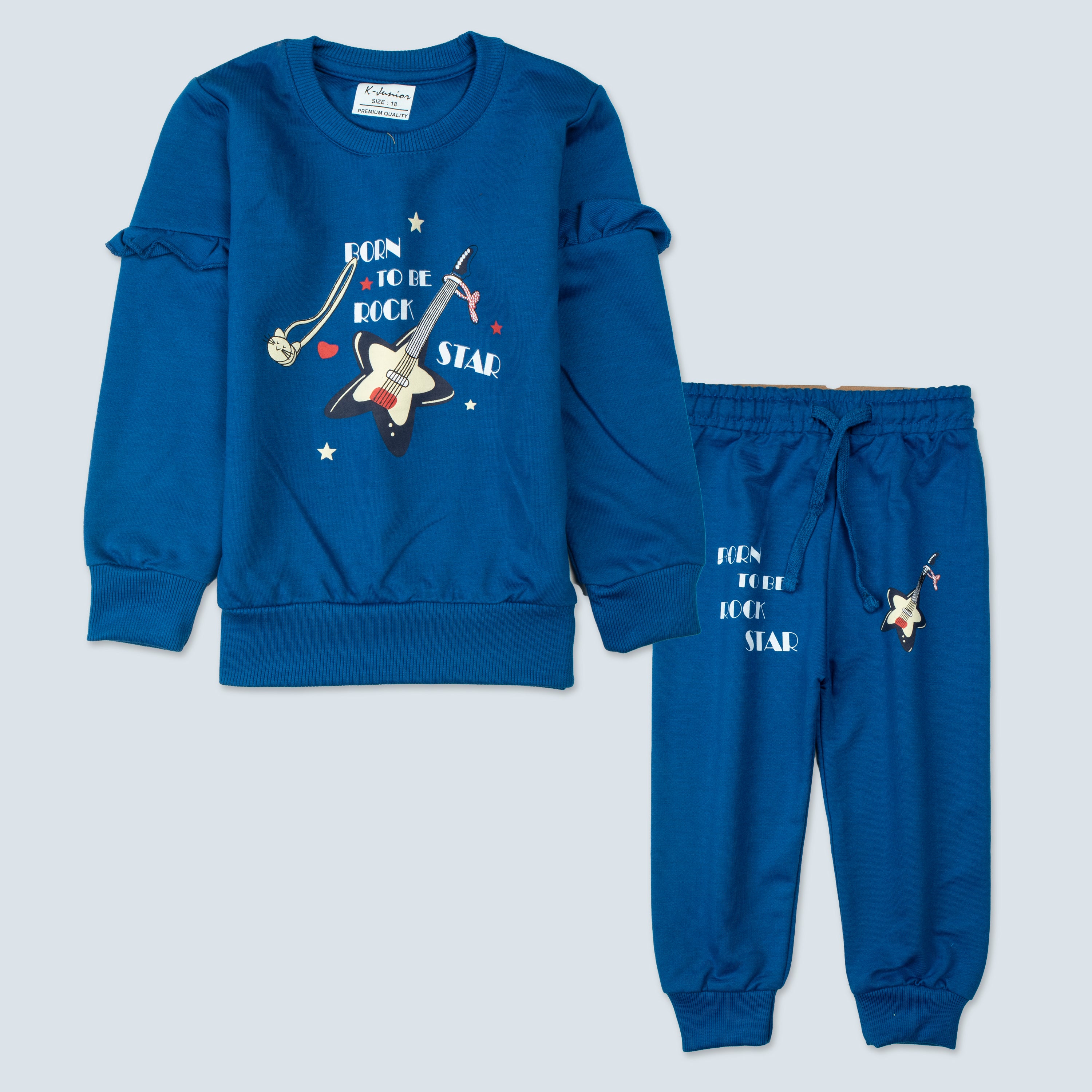 Winter Girls Printed Full Sleeve Suit (Rock)
