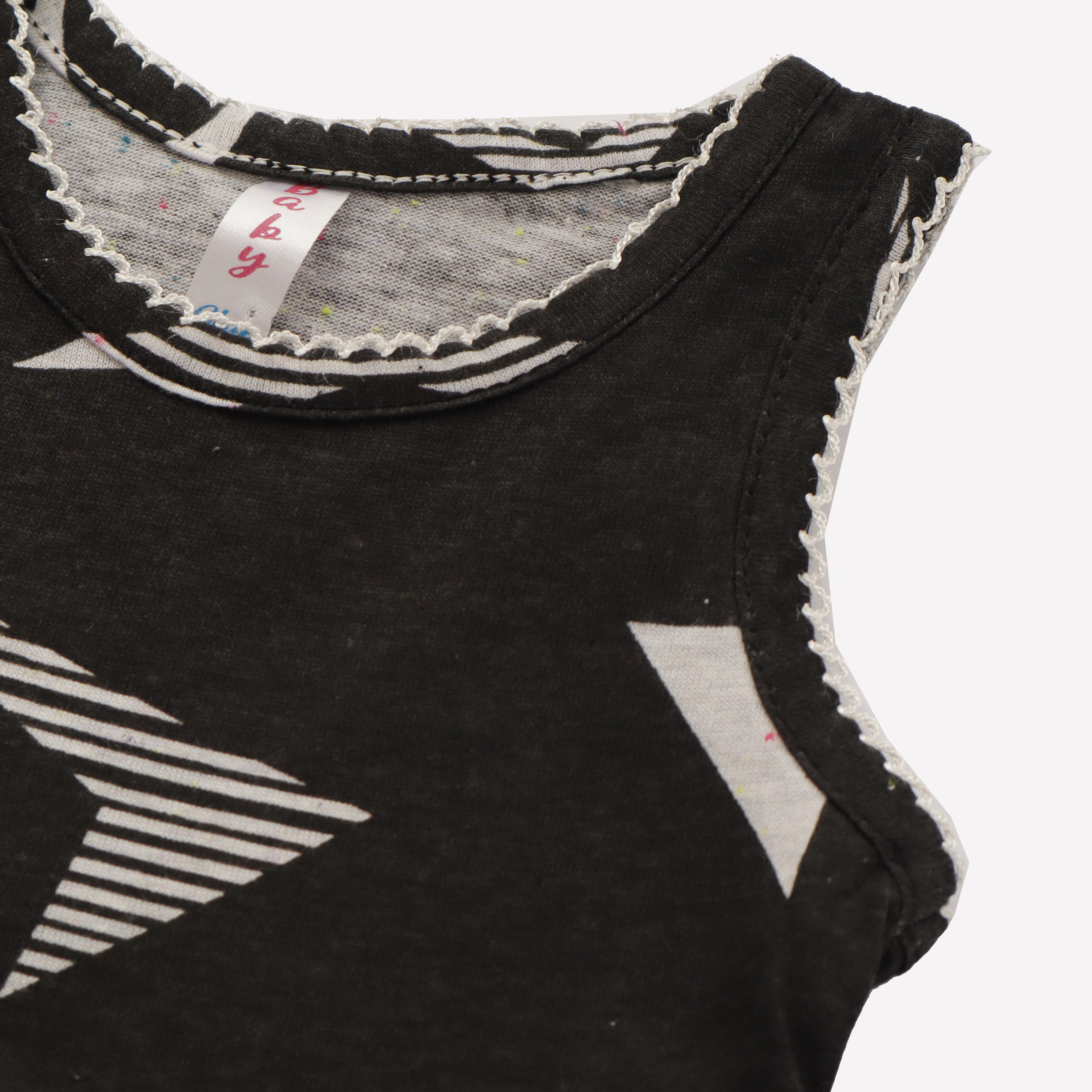Girls Printed Frock Color Black
