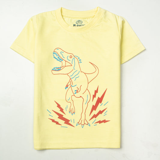 Boys Half Sleeves-Printed T-Shirt (Dino)
