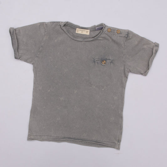 Baba Half Sleeve Printed T-Shirt Color Grey
