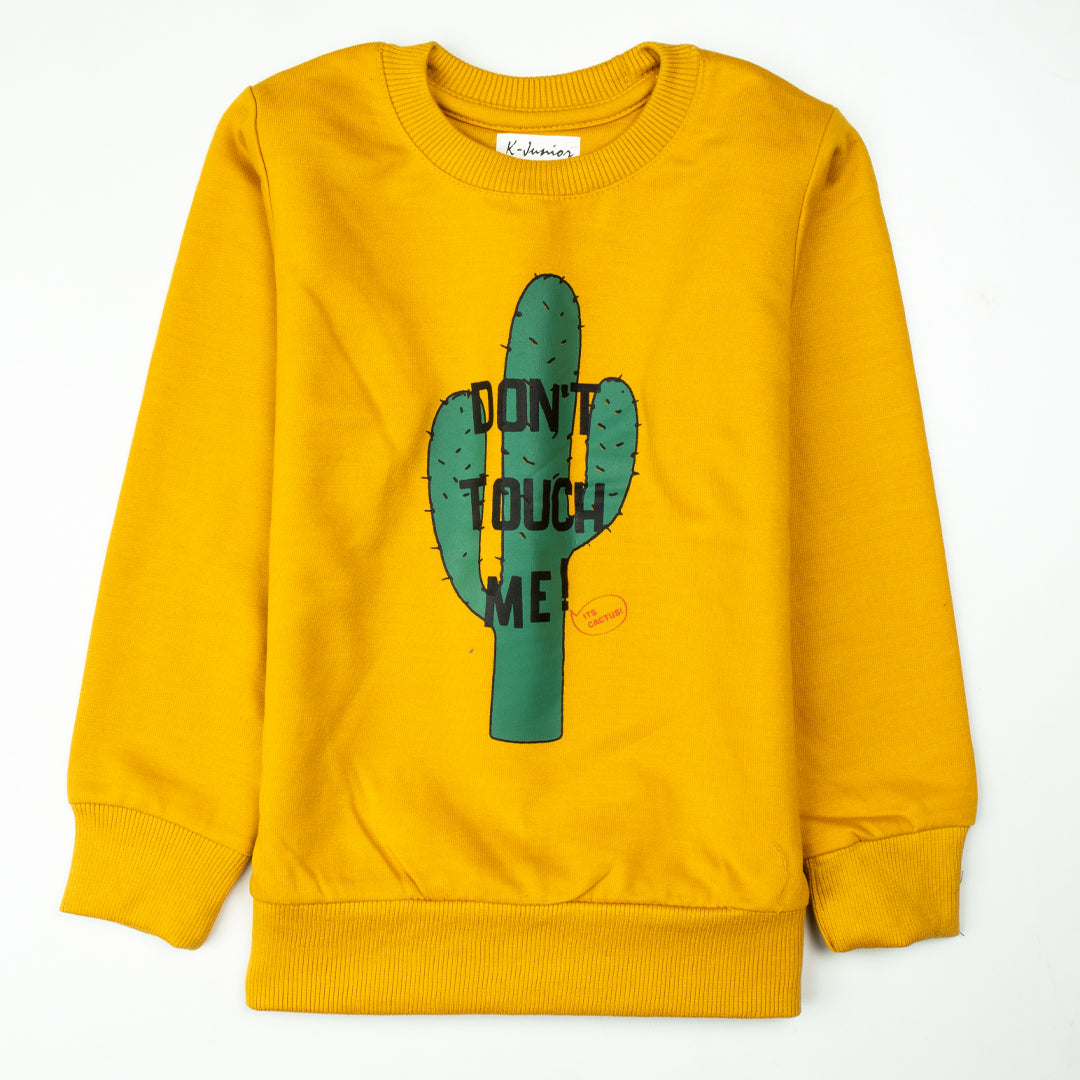 Boys Printed Full Sleeve Sweat T-Shirt (Don't-Touch-Me)